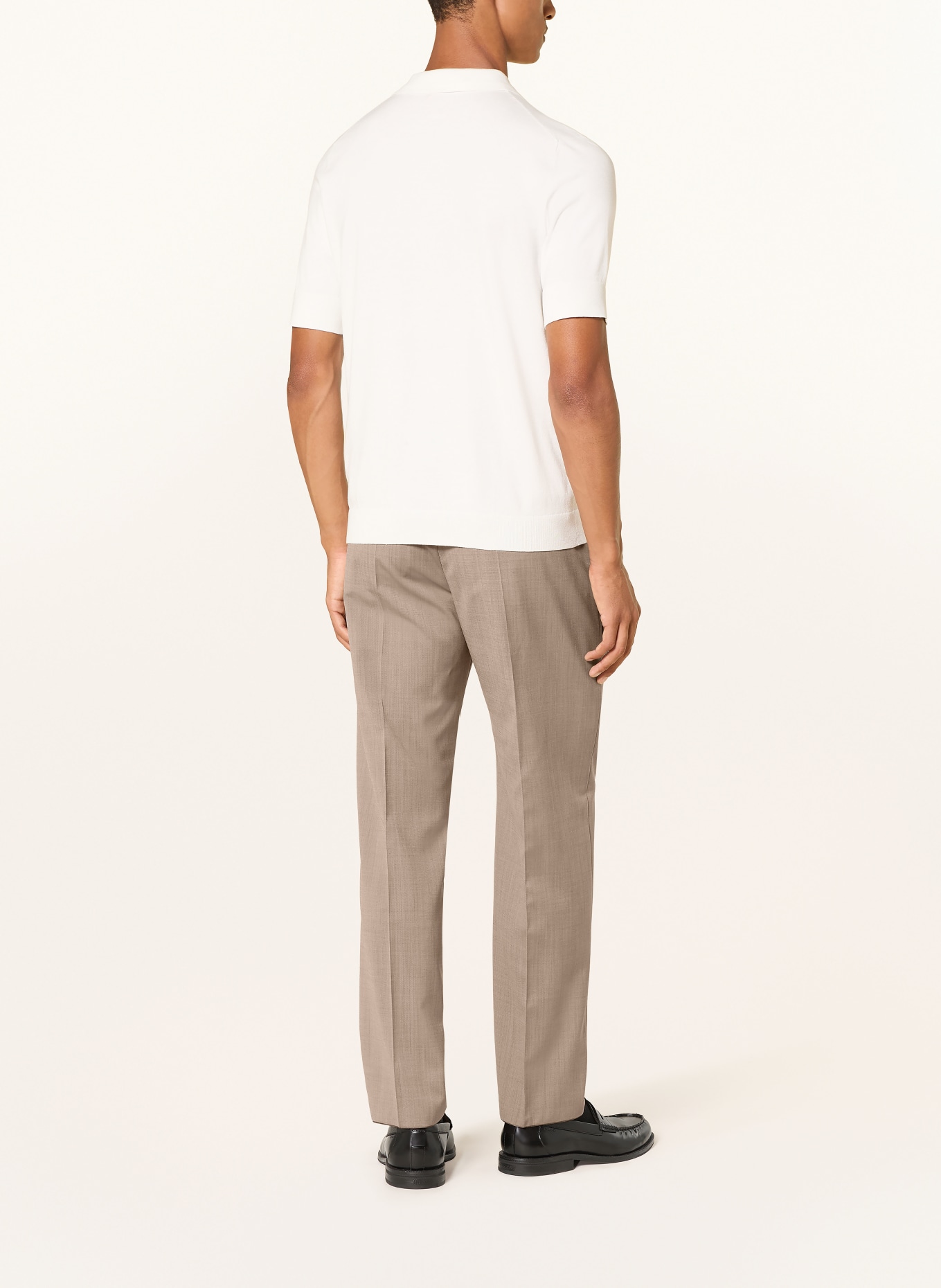 HUGO TEAGAN Modern Fit Suit Trousers: 928 Beige Overflow
