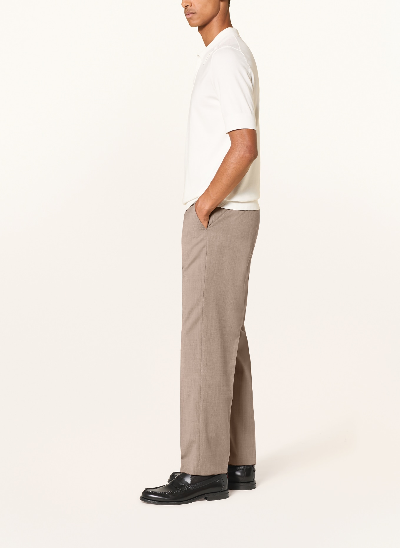 HUGO TEAGAN Modern Fit Suit Trousers: 928 Beige Overflow