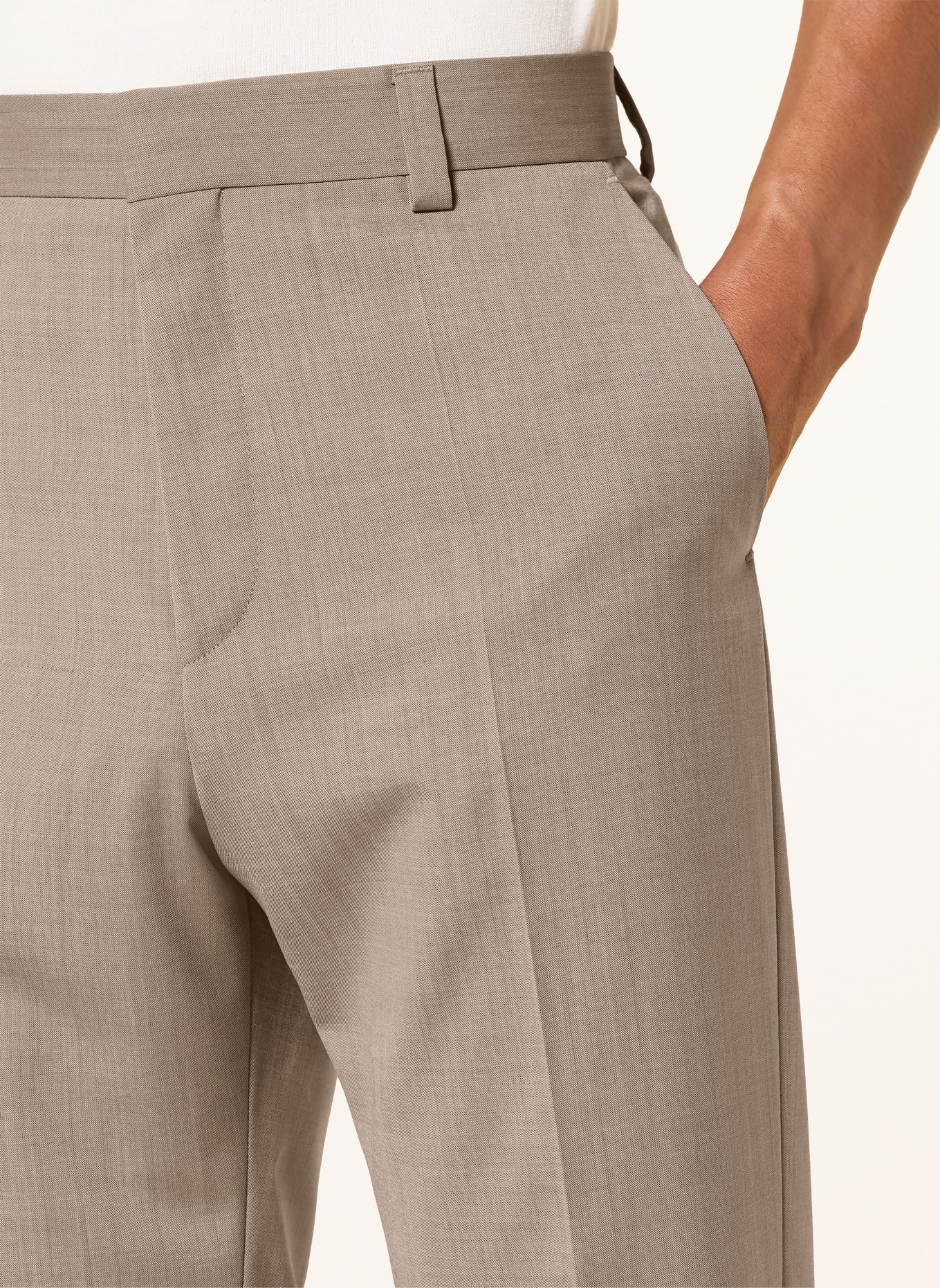 HUGO TEAGAN Modern Fit Suit Trousers: 928 Beige Overflow
