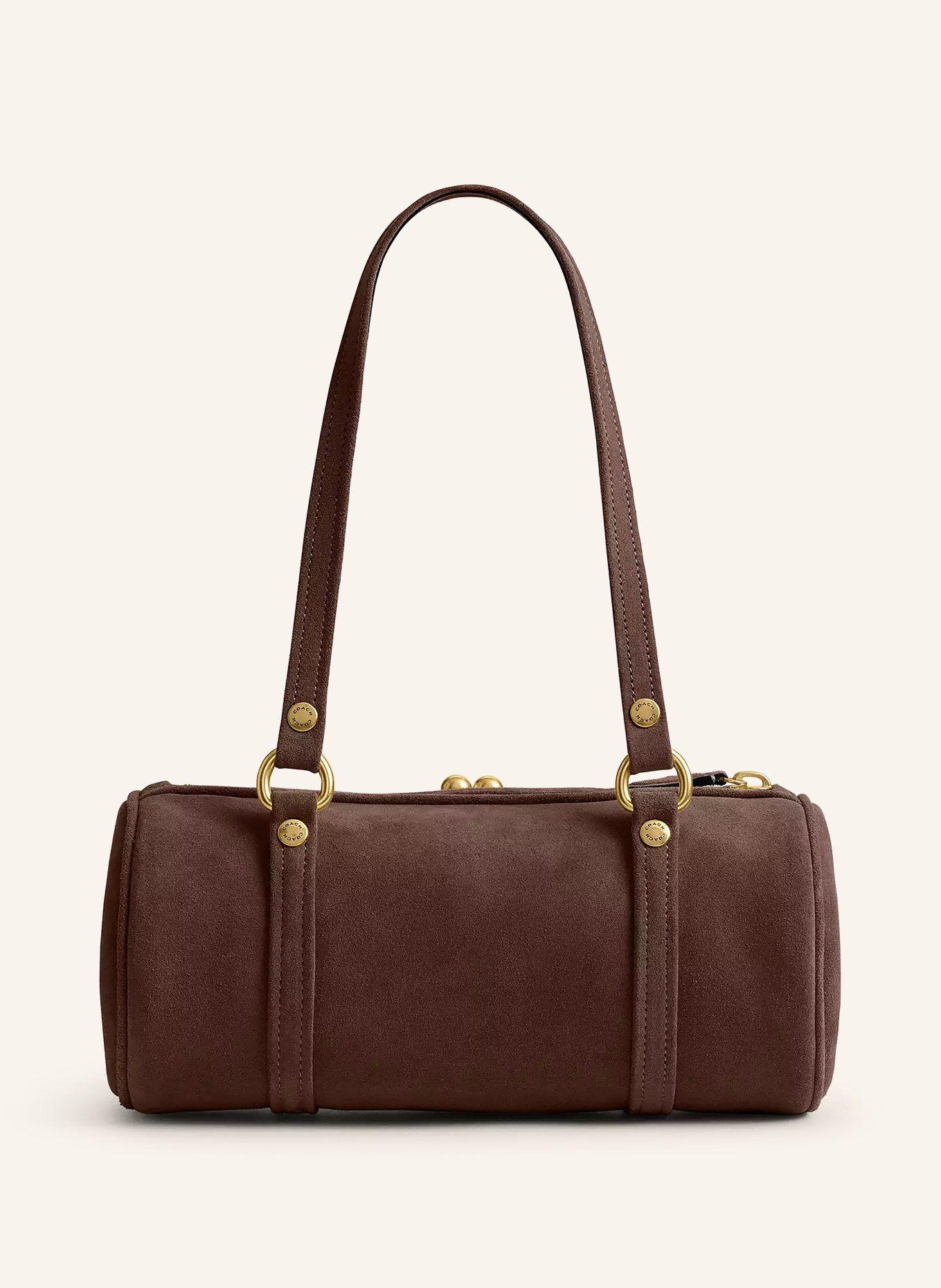 COACH KISSLOCK 28 Shoulder Bag: DARK BROWN / GOLD