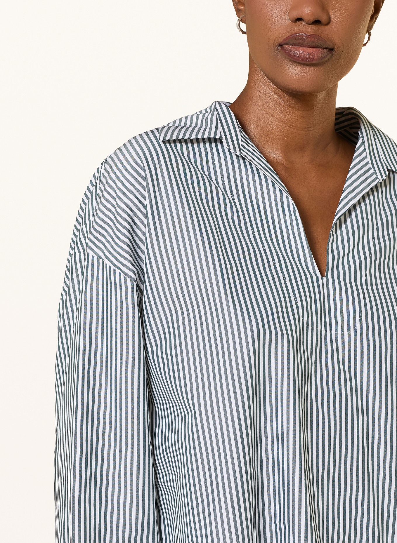 S Max Mara Blouse CRISTEL: DONKERGROEN / WIT