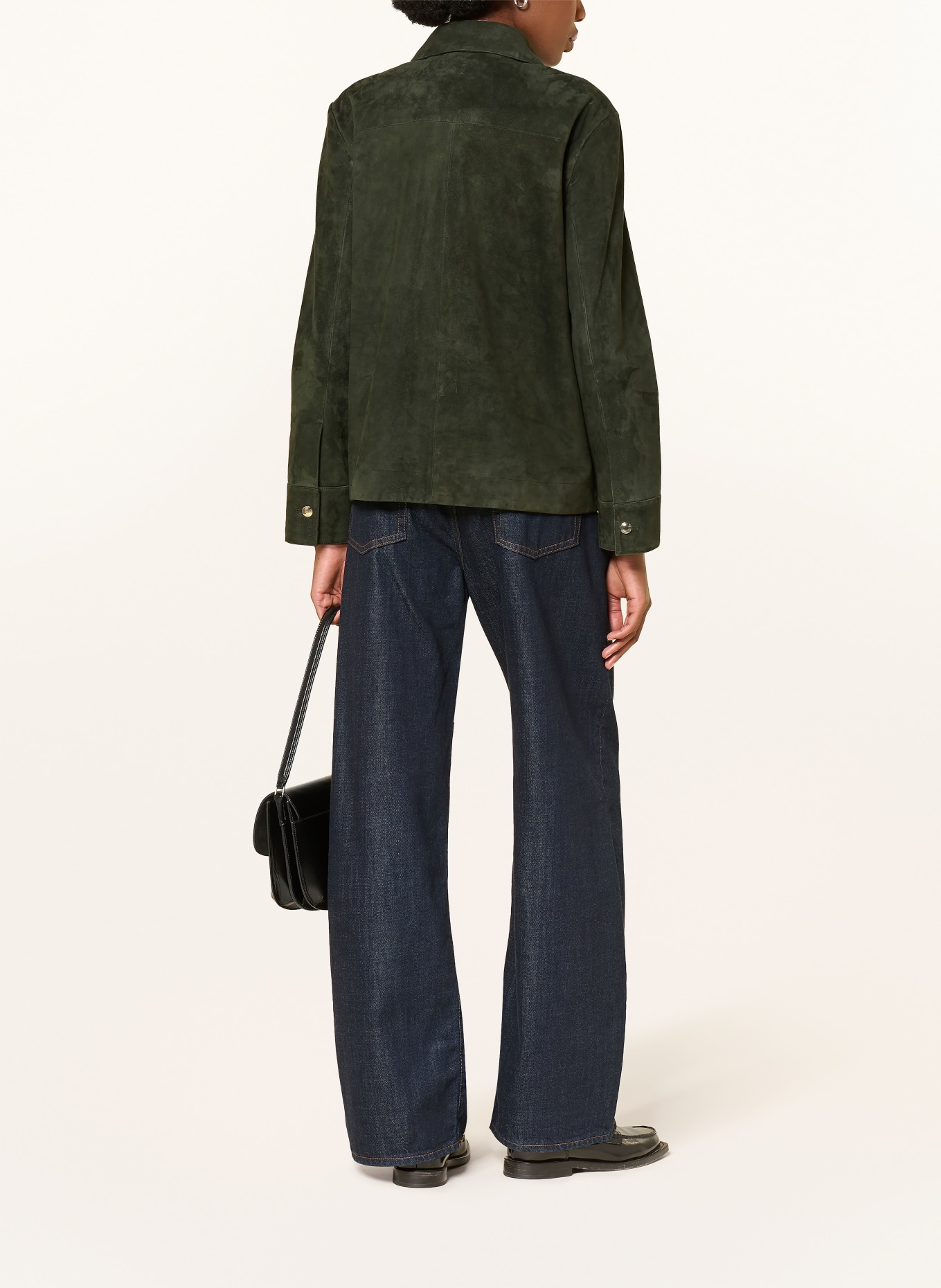 S Max Mara Lederjacke ABISSO: DUNKELGRÜN