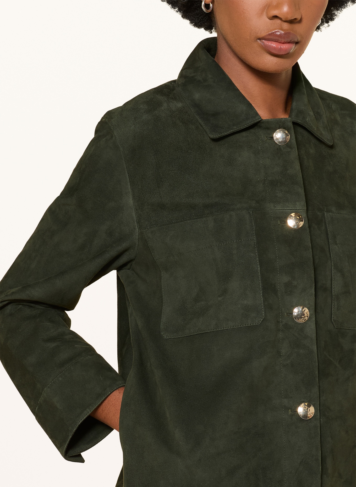 S Max Mara Lederjacke ABISSO: DUNKELGRÜN