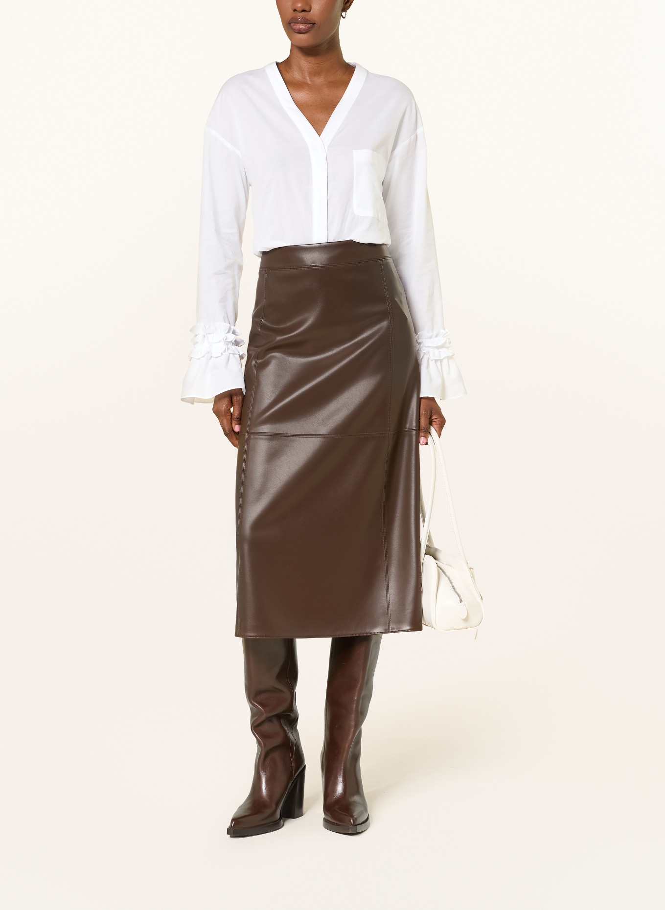 S Max Mara Blouse ASTRO à volants: BLANC