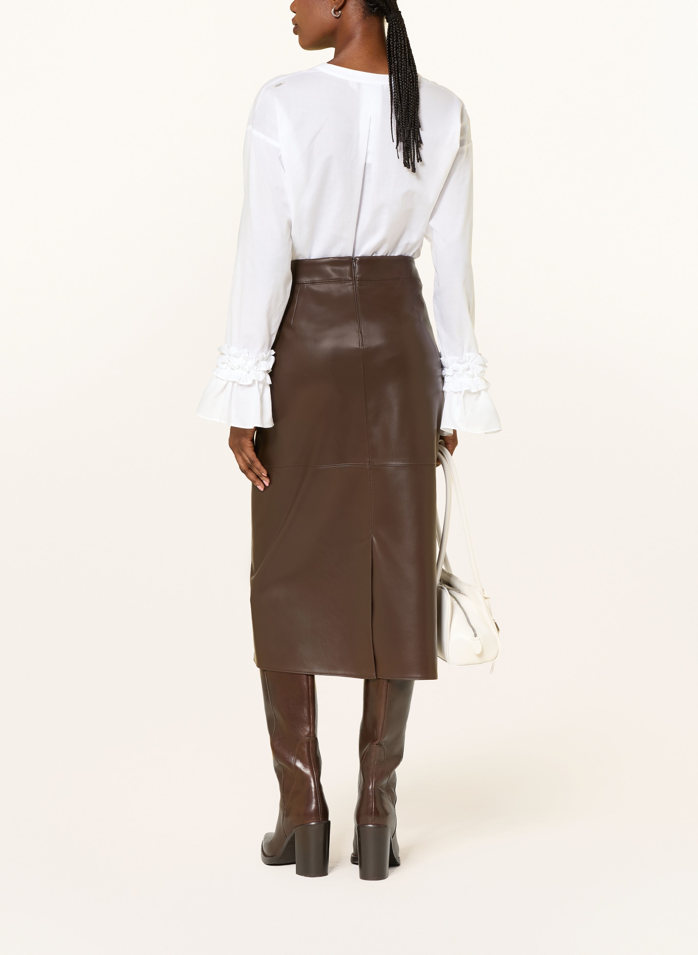 S Max Mara Blouse ASTRO à volants: BLANC