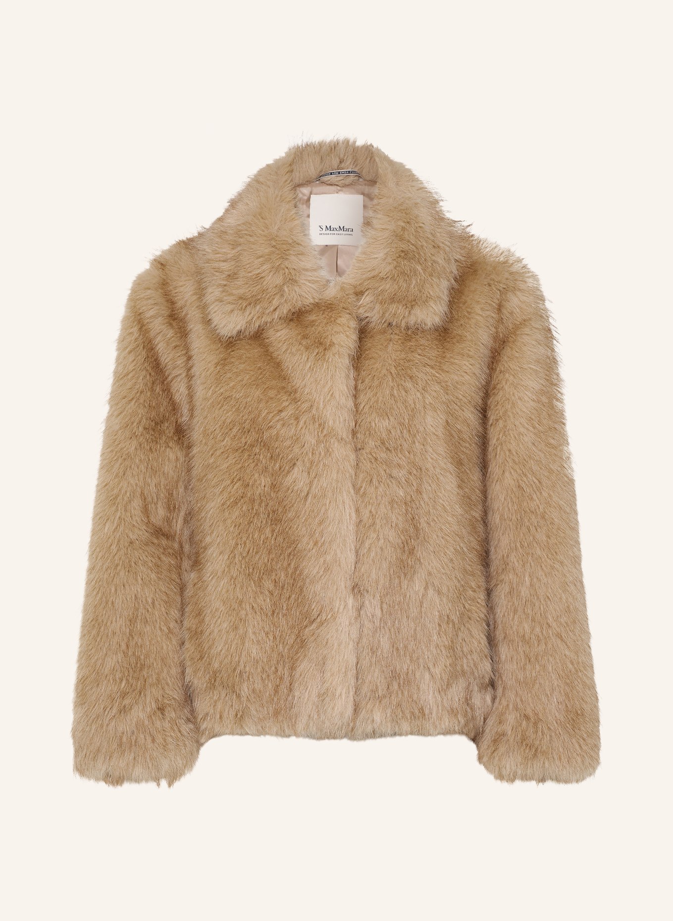 S Max Mara Kunstfell-Jacke ALCE: BEIGE