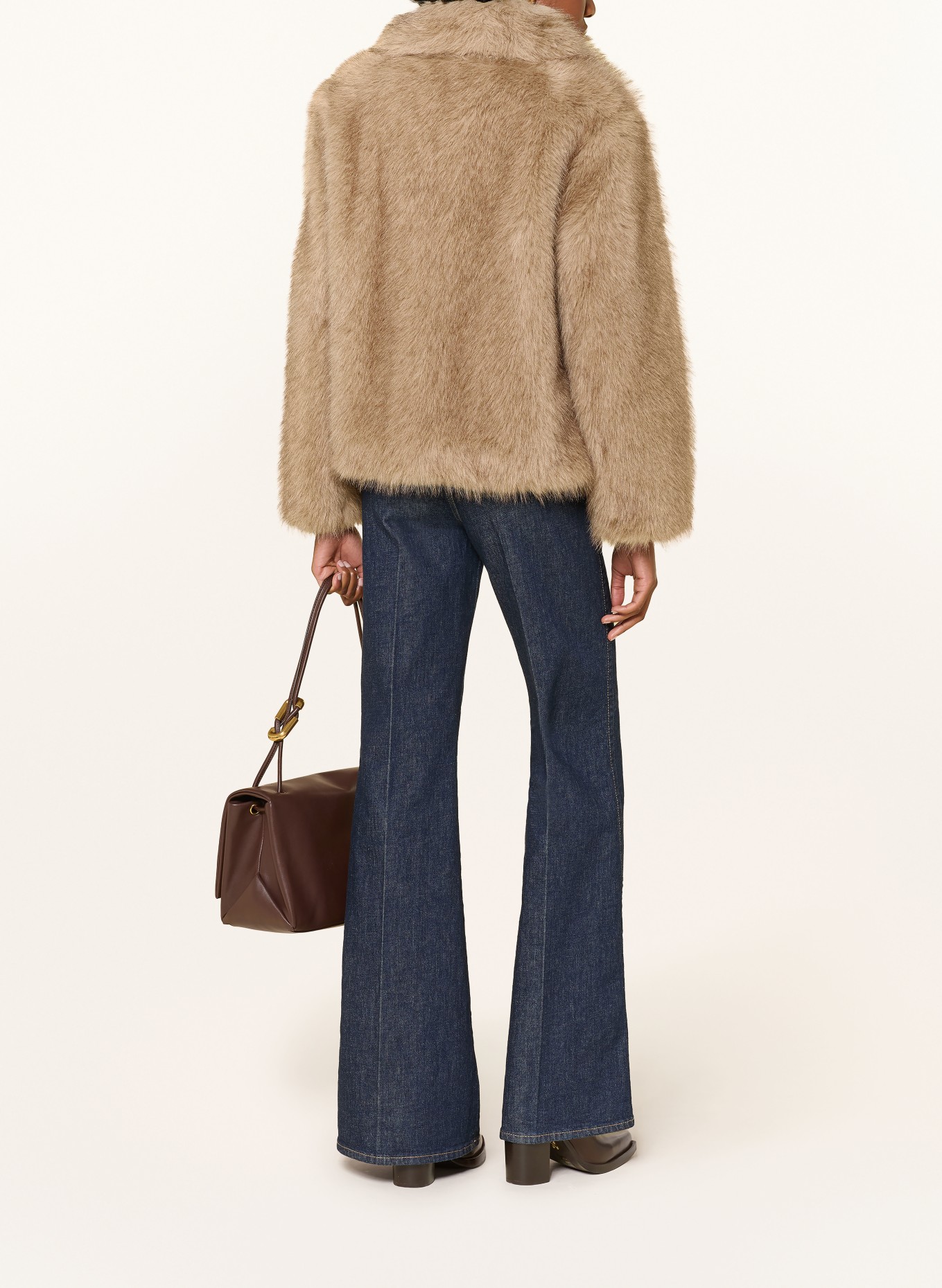 S Max Mara Kunstfell-Jacke ALCE: BEIGE
