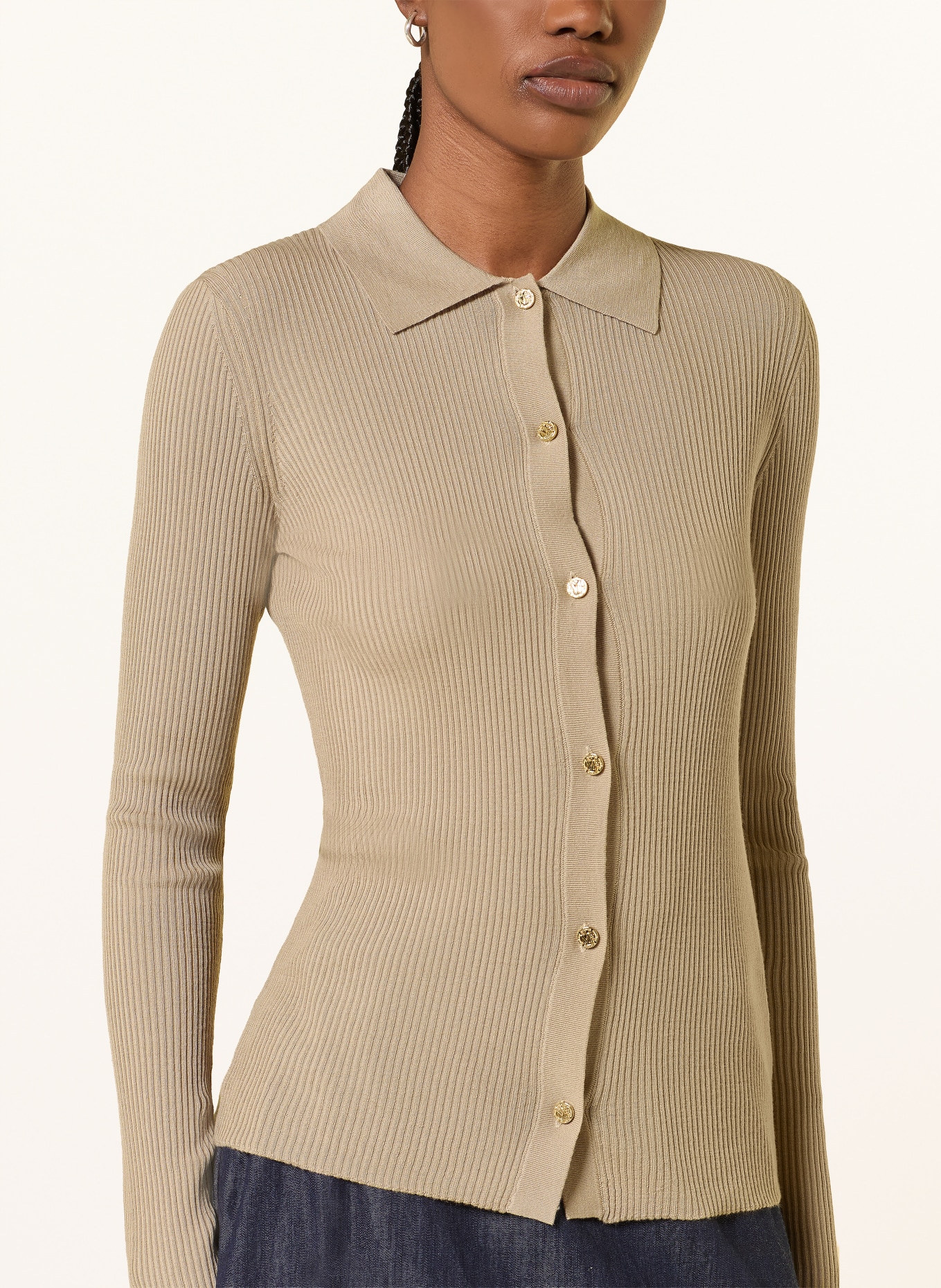 S Max Mara Gebreid vest LIMONE: LICHTBRUIN