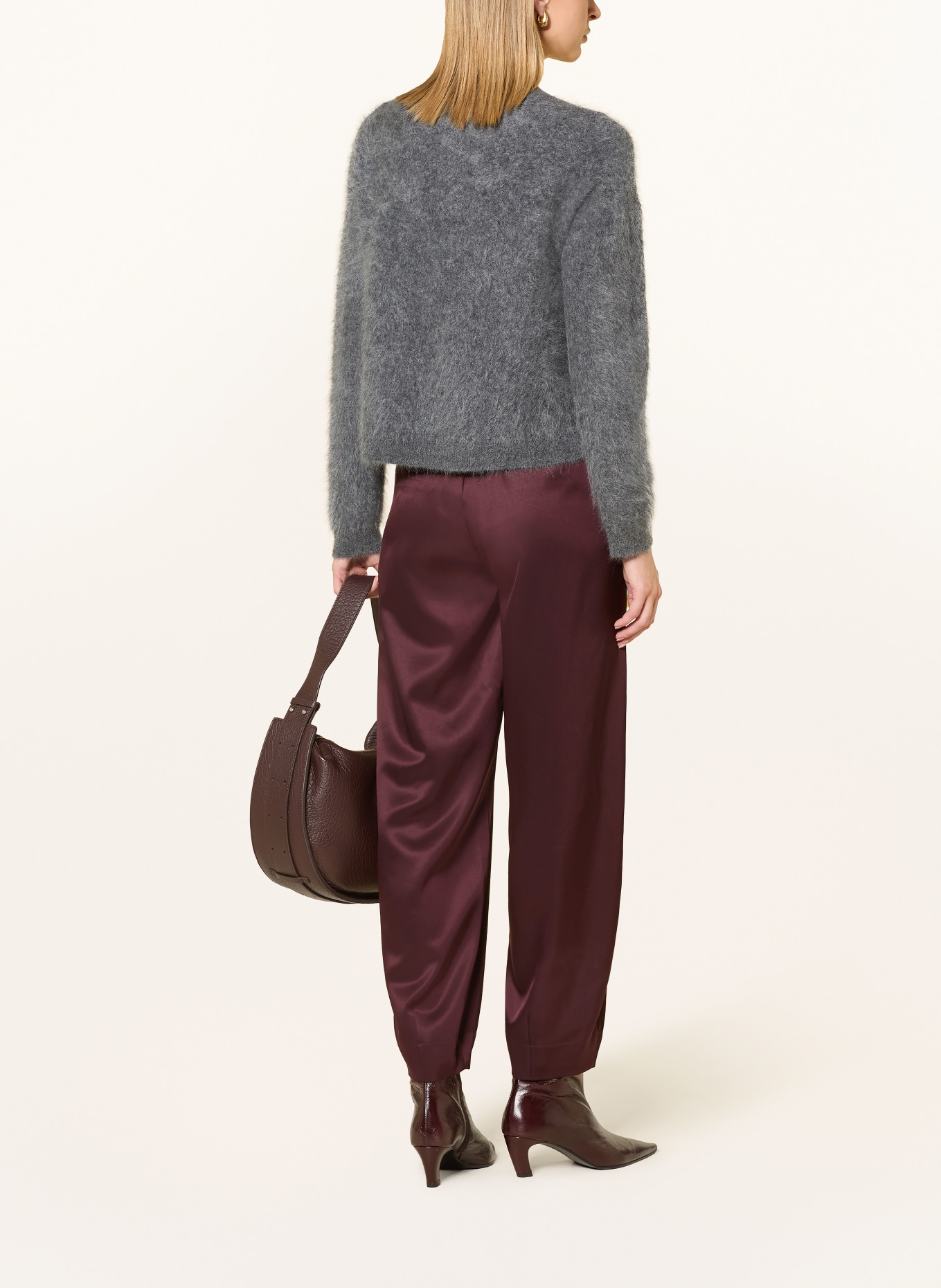 darling harbour satin pants: deep merlot