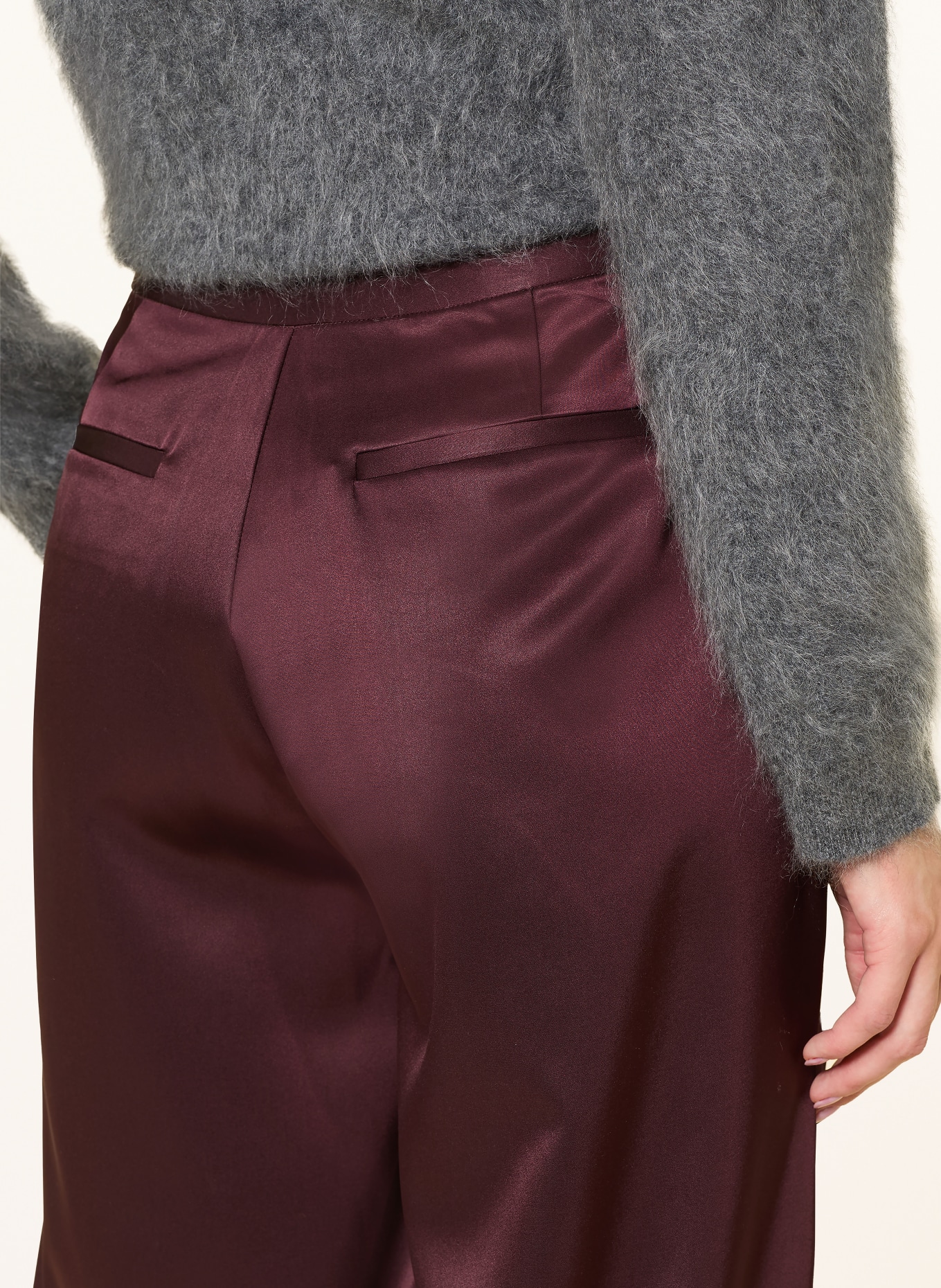 darling harbour satin pants: deep merlot