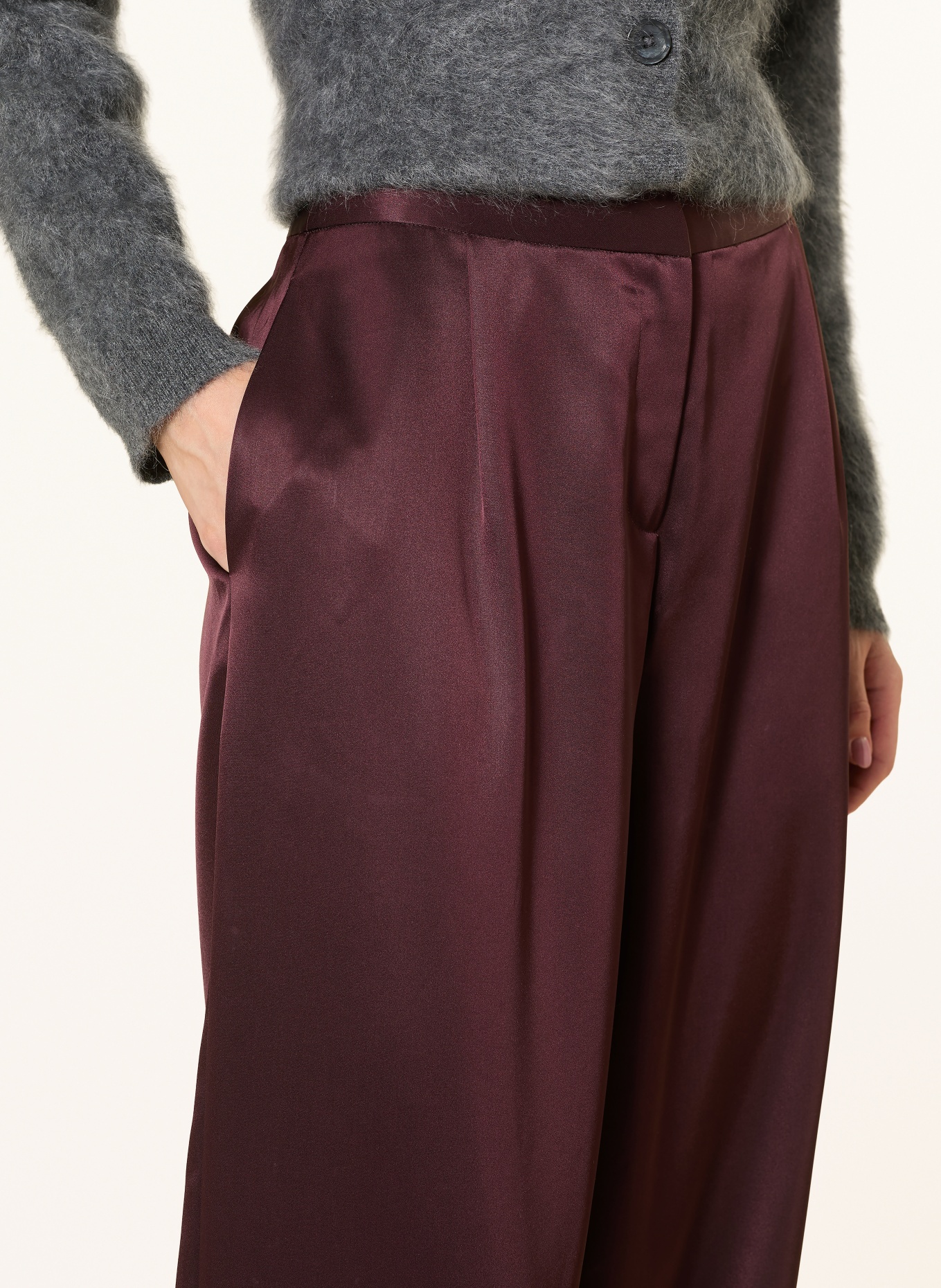 darling harbour satin pants: deep merlot