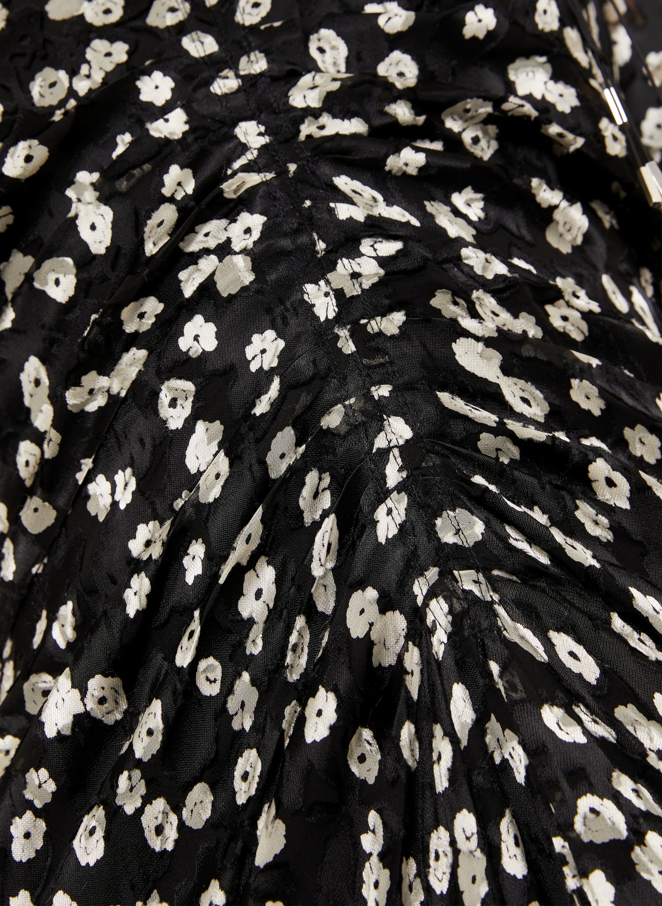 ISABEL MARANT Kleid LYNDSAY mit Seide und Volants: SCHWARZ / WEISS
