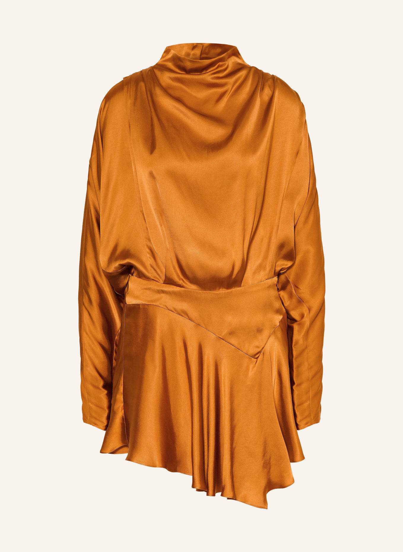 ISABEL MARANT Satin-kjole NELINE: COGNAC