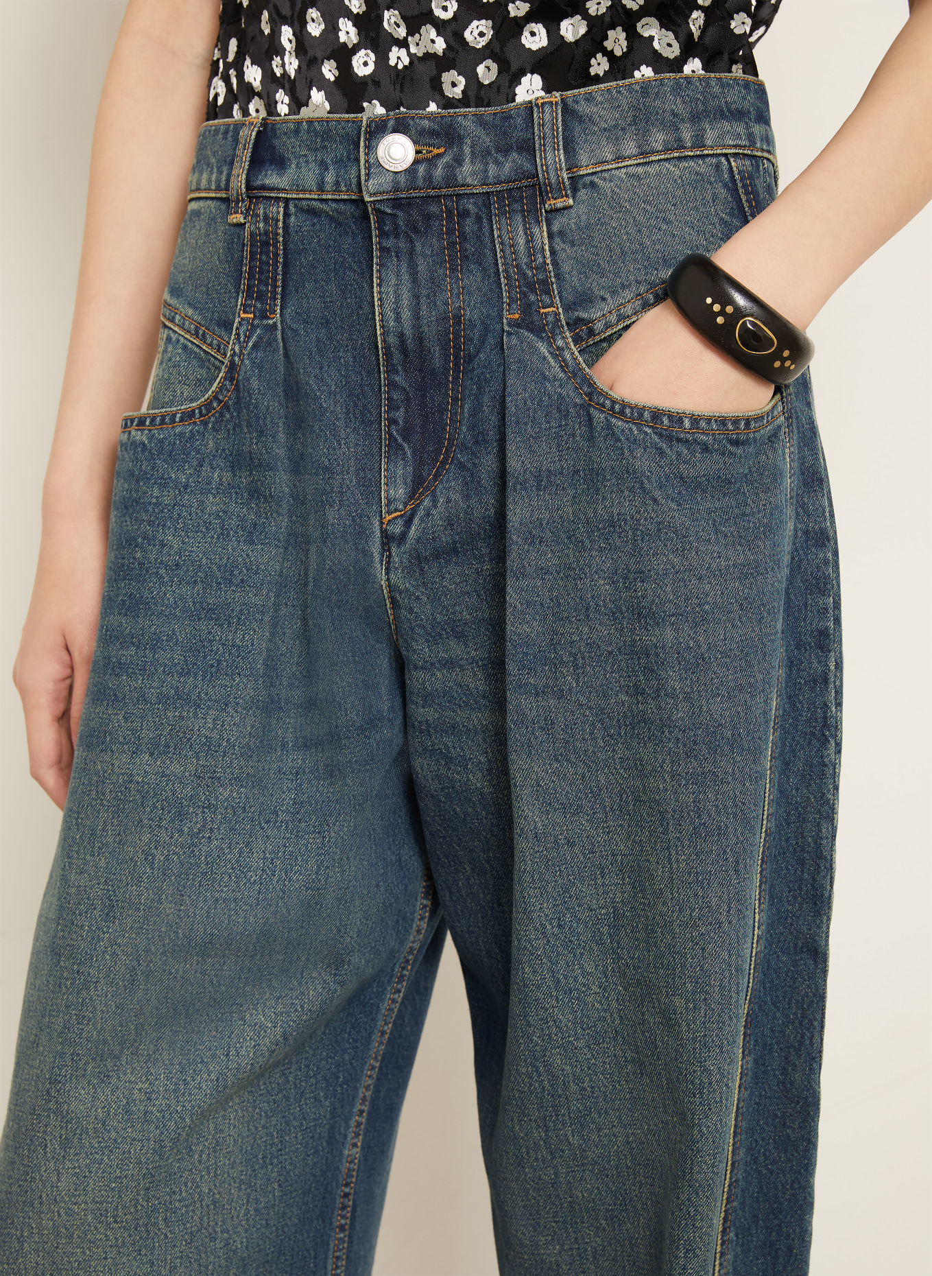 ISABEL MARANT Barrel Jeans LISHA: 30FB faded blue