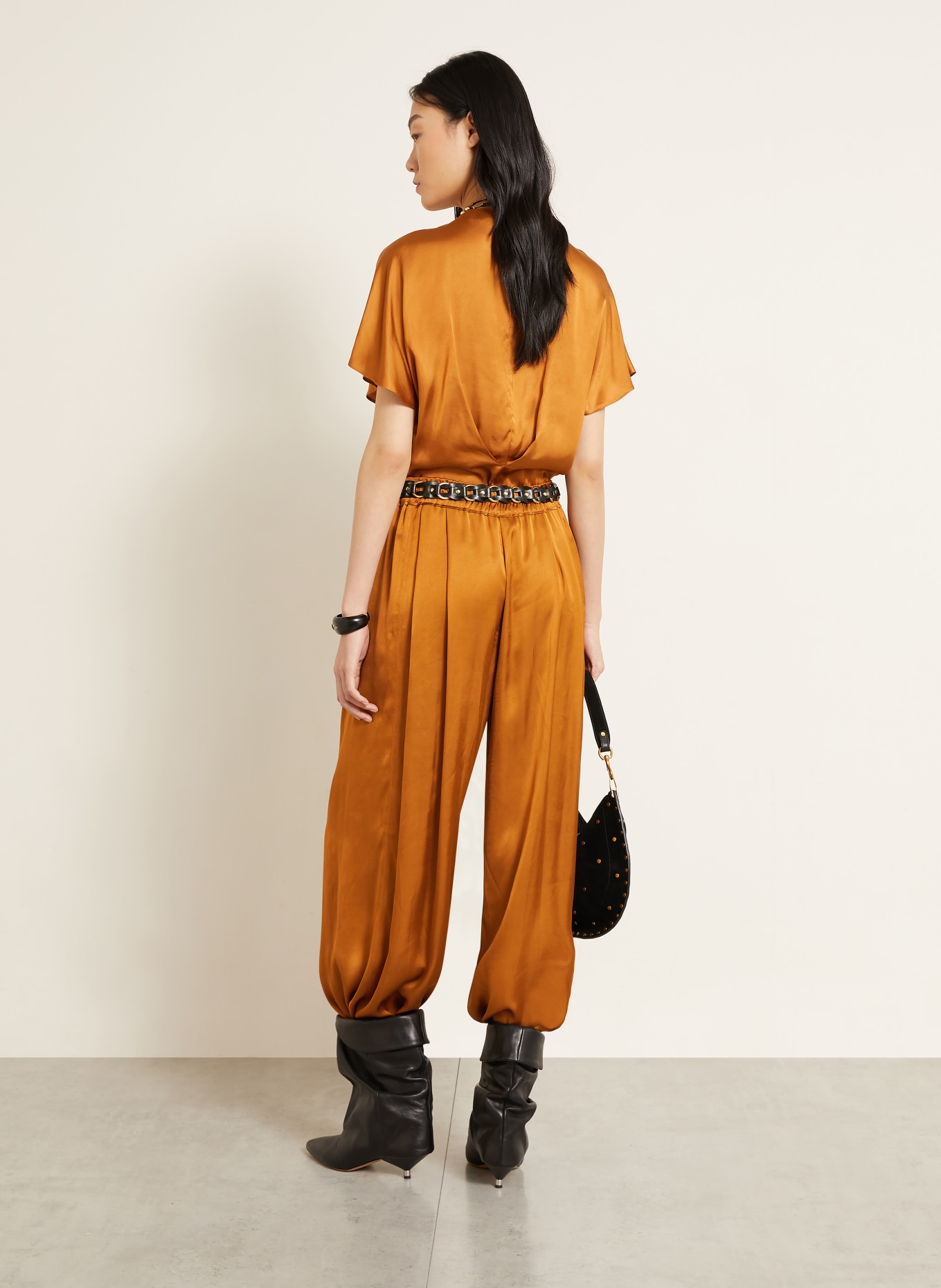 ISABEL MARANT Satinshirt SAKINE: COGNAC