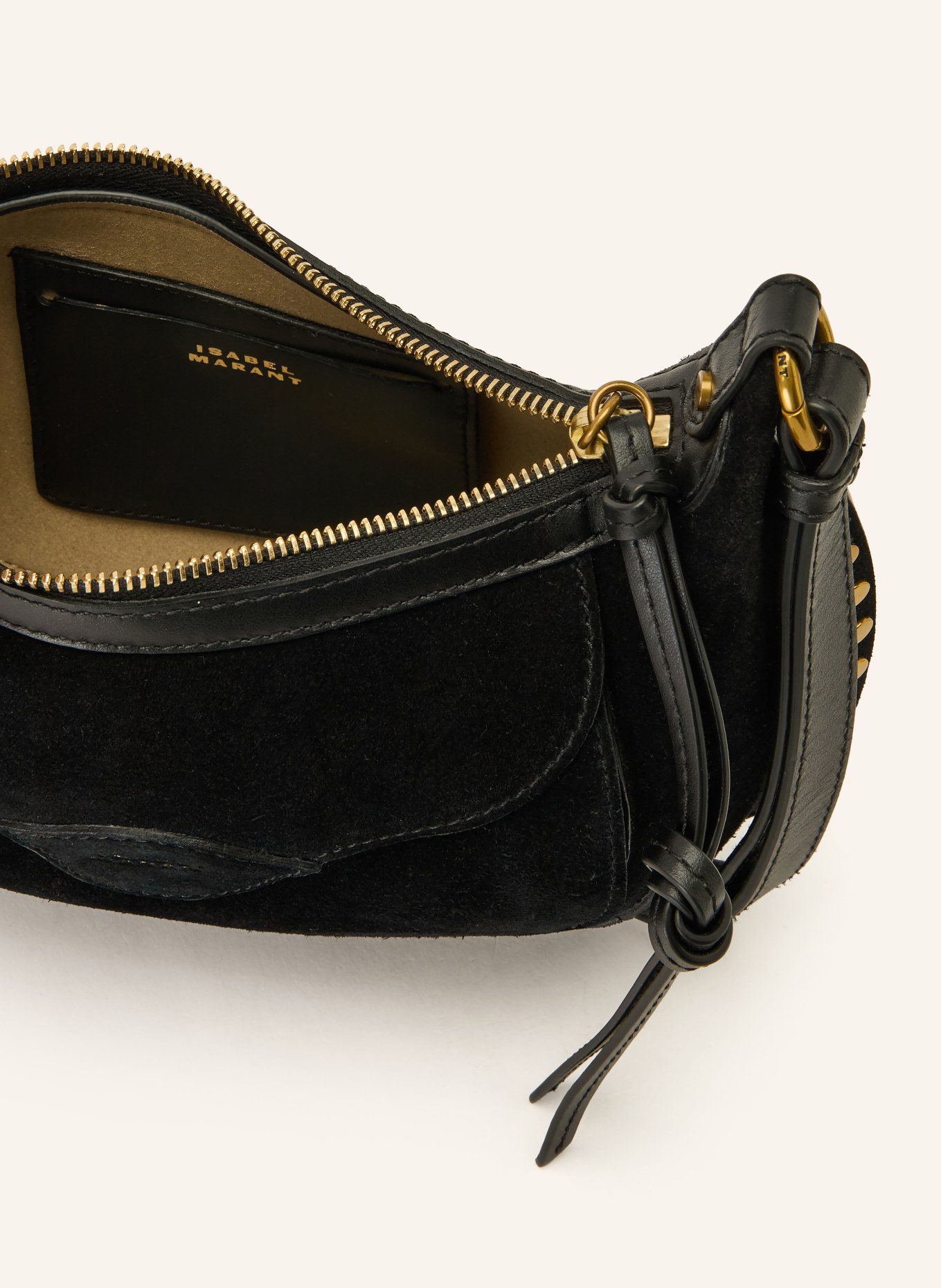 ISABEL MARANT Schoudertas OSKAN MOON POCKET: ZWART