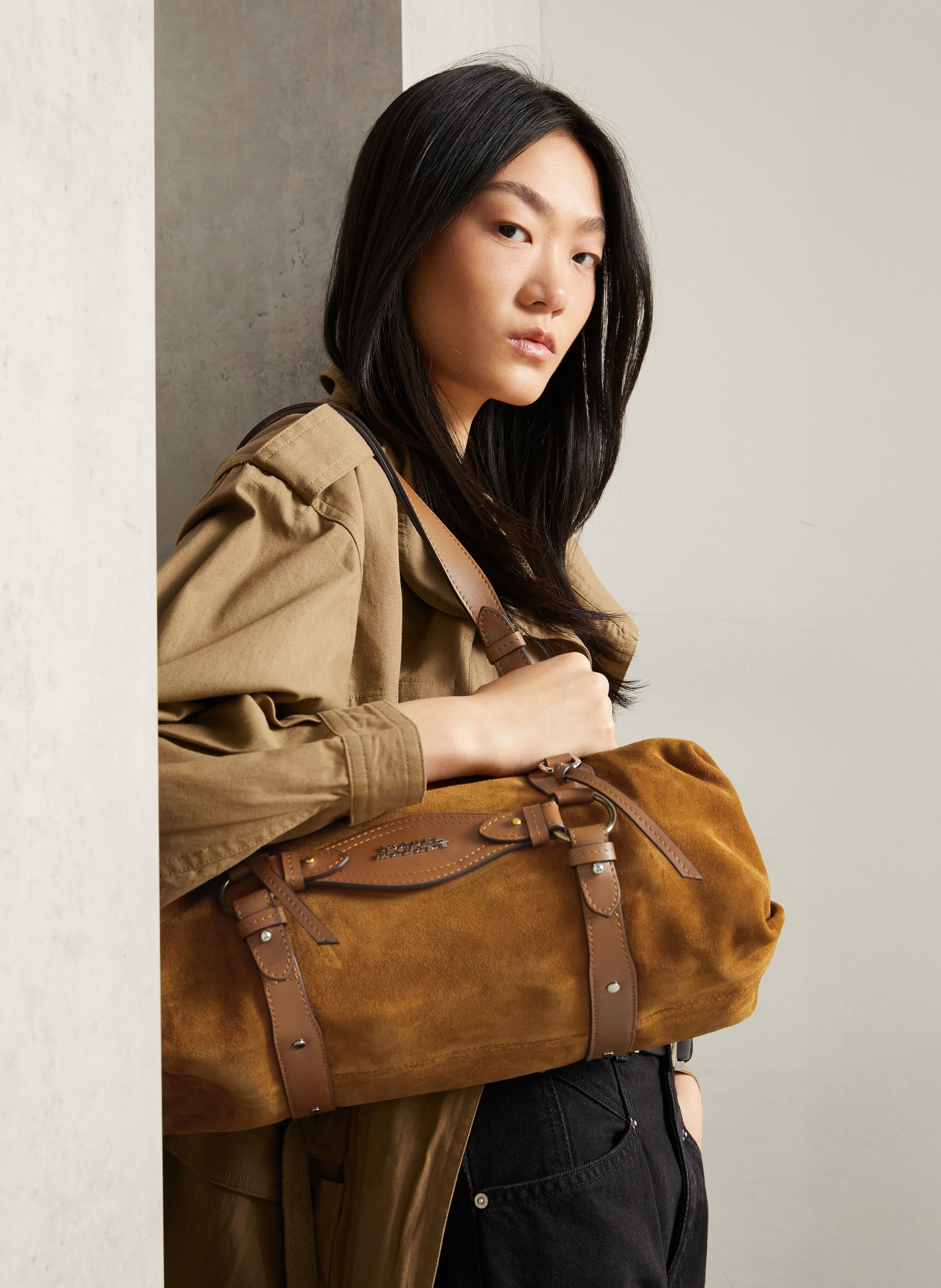 ISABEL MARANT TILPA MINI Handbag: CAMEL / BROWN
