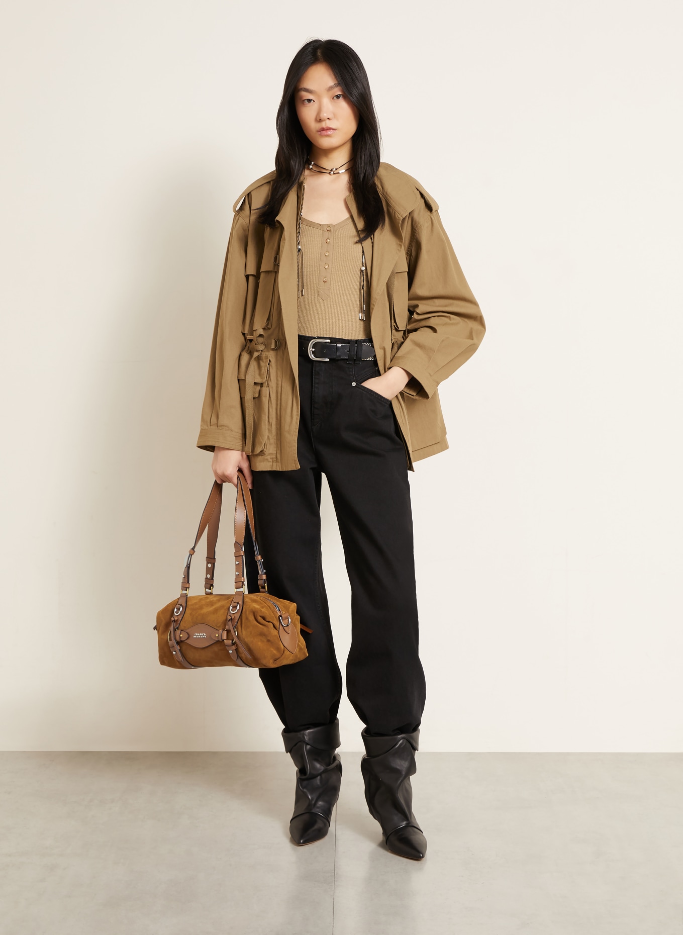 ISABEL MARANT TILPA MINI Handbag: CAMEL / BROWN