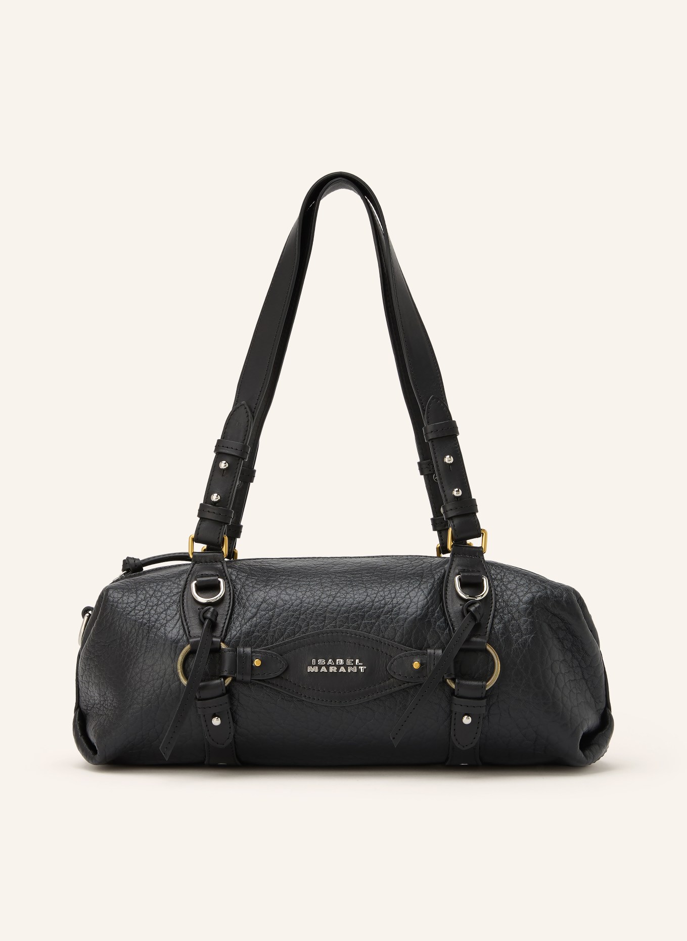 ISABEL MARANT Sac épaule TILPA MINI: NOIR / ARGENT / OR