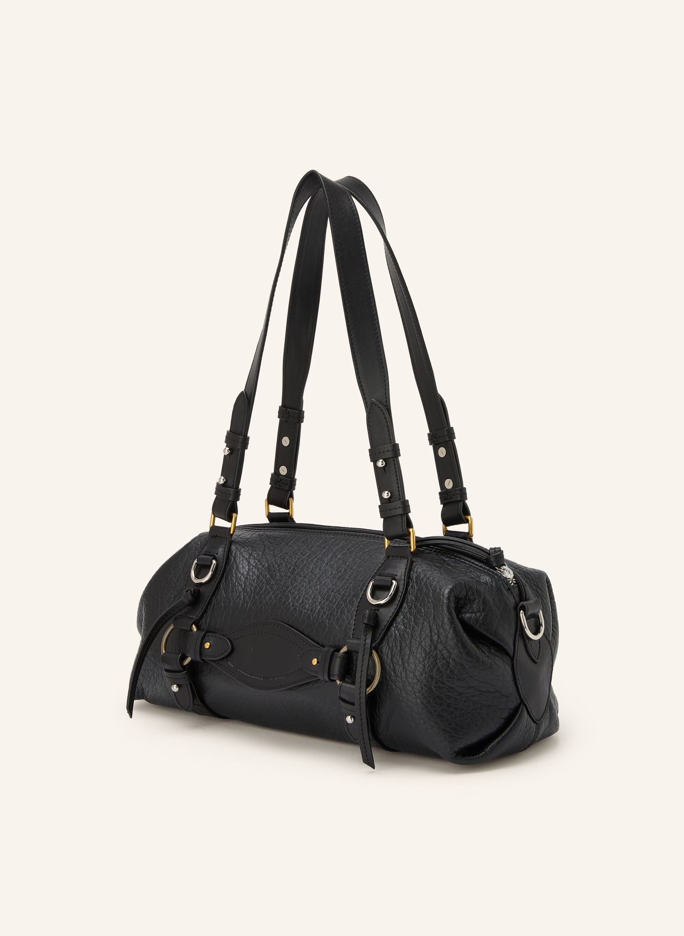 ISABEL MARANT Sac épaule TILPA MINI: NOIR / ARGENT / OR