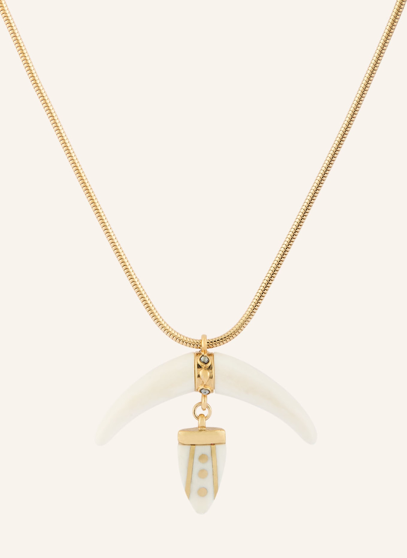 ISABEL MARANT Łańcuszek NECKLACE: ZŁOTY / BIAŁY