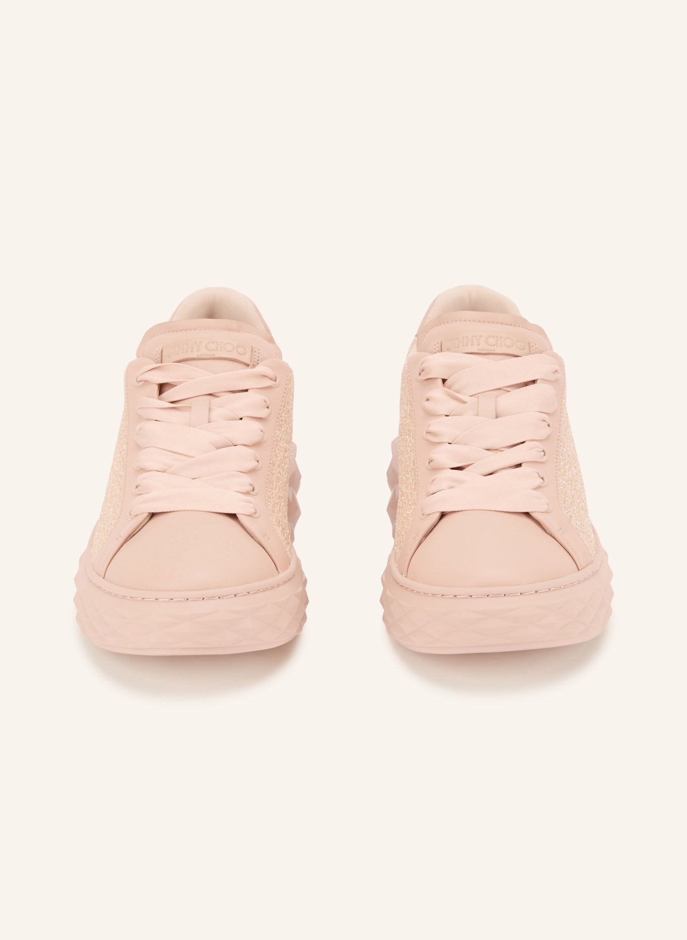 JIMMY CHOO Sneakers DIAMOND LIGHT MAXI med glittertråd: ROSÉ