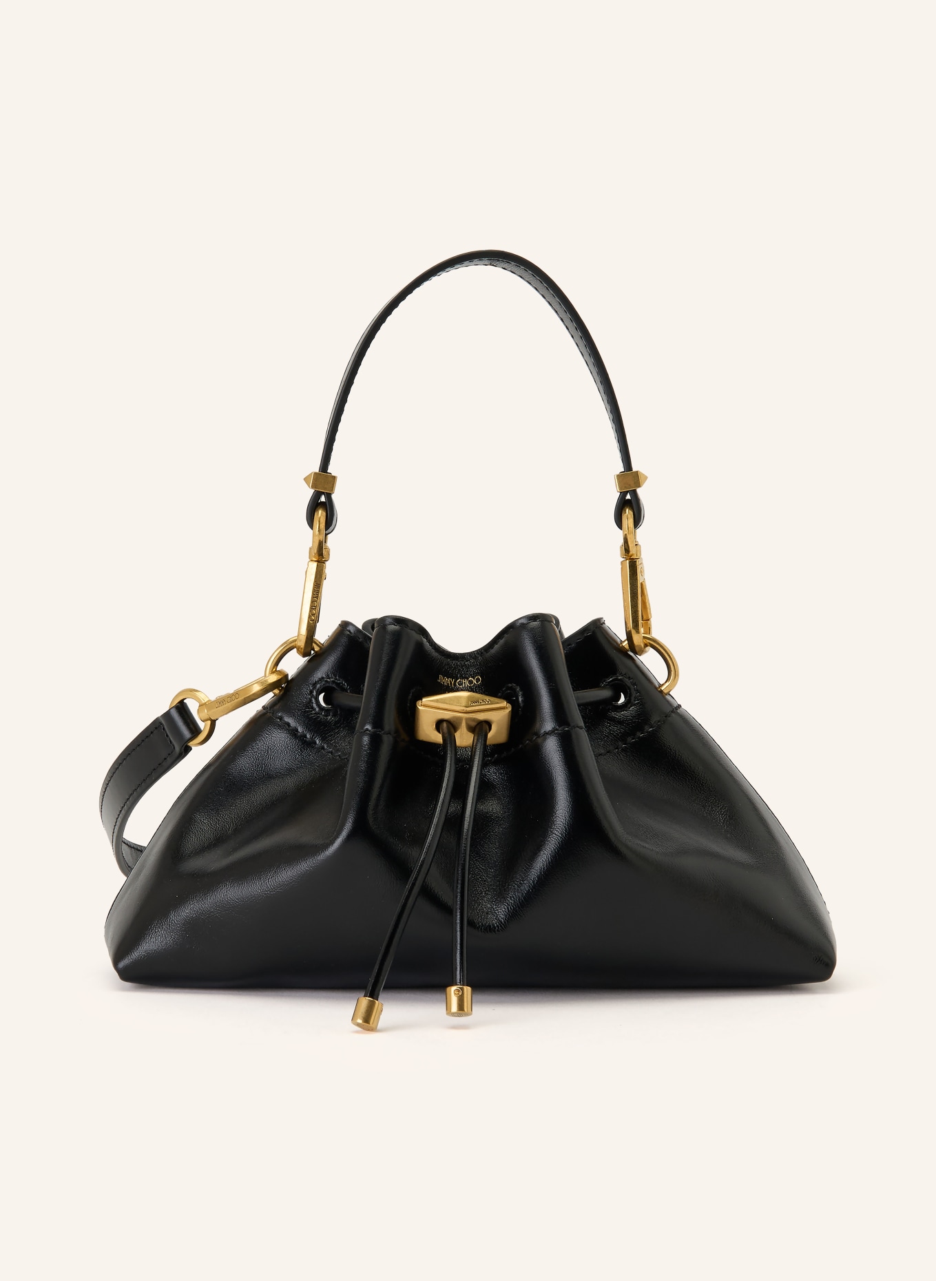 JIMMY CHOO Kabelka CINCH SMALL: ČERNÁ / ZLATÁ