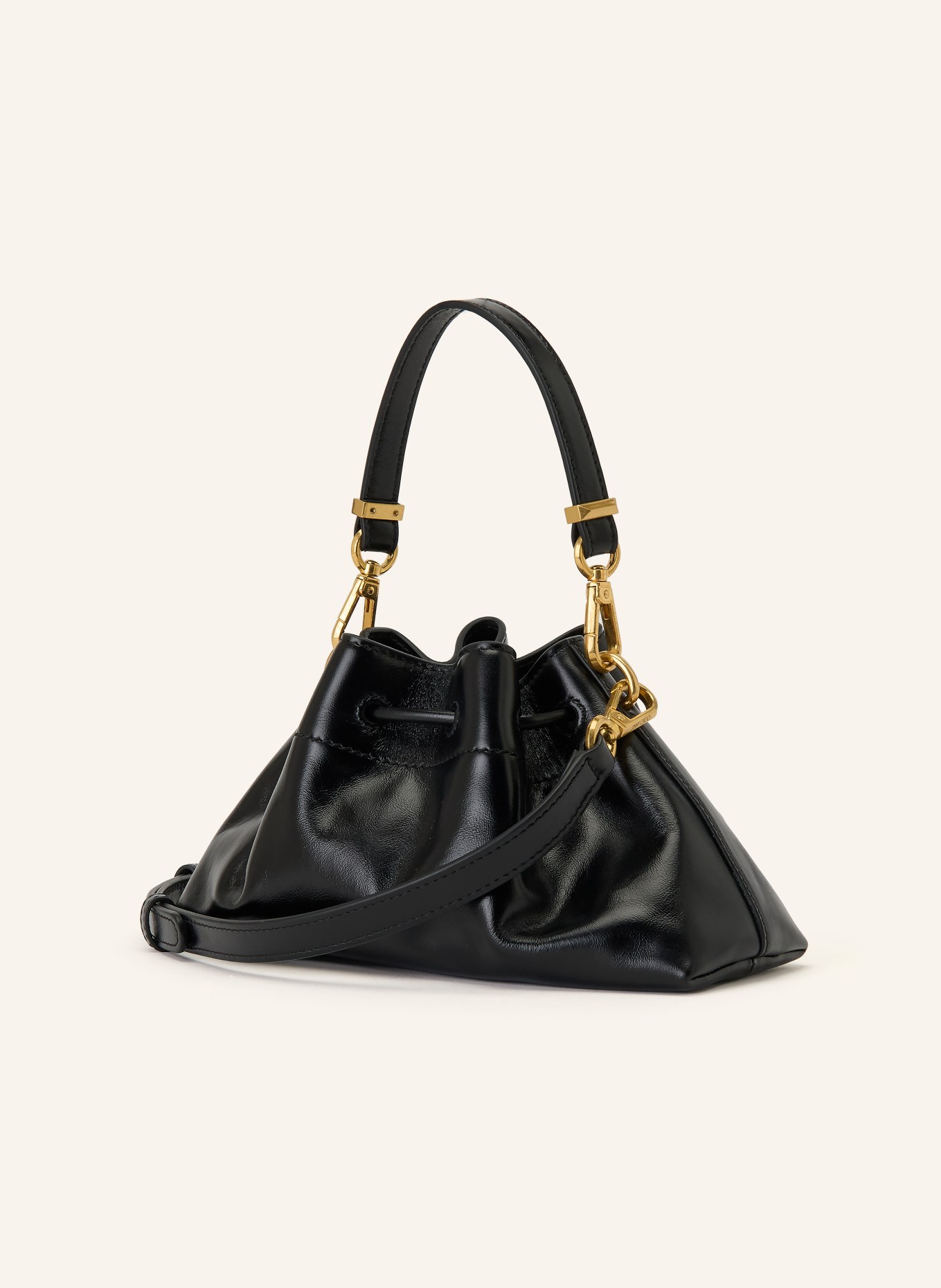 JIMMY CHOO Kabelka CINCH SMALL: ČERNÁ / ZLATÁ
