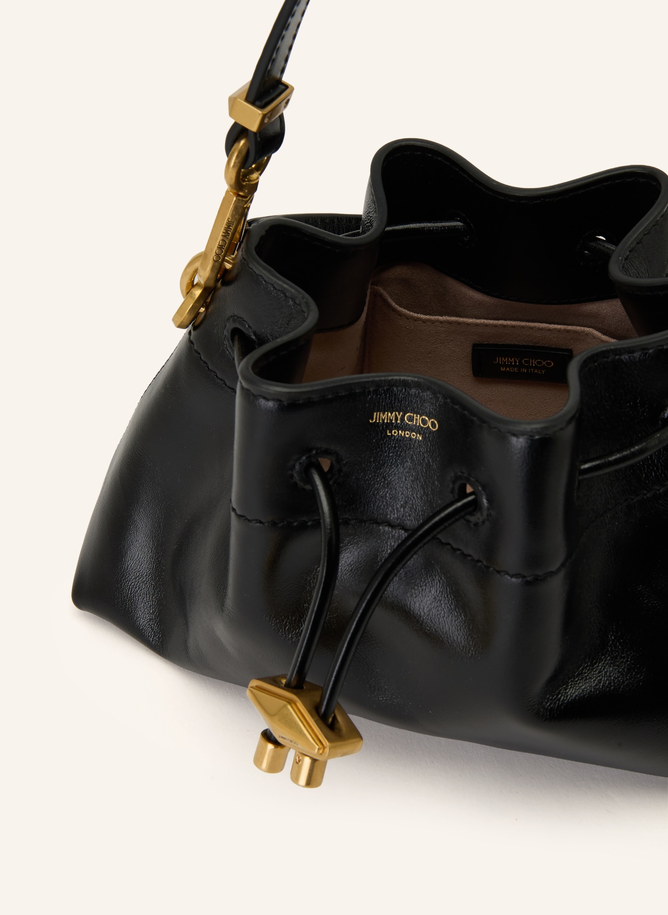 JIMMY CHOO Kabelka CINCH SMALL: ČERNÁ / ZLATÁ