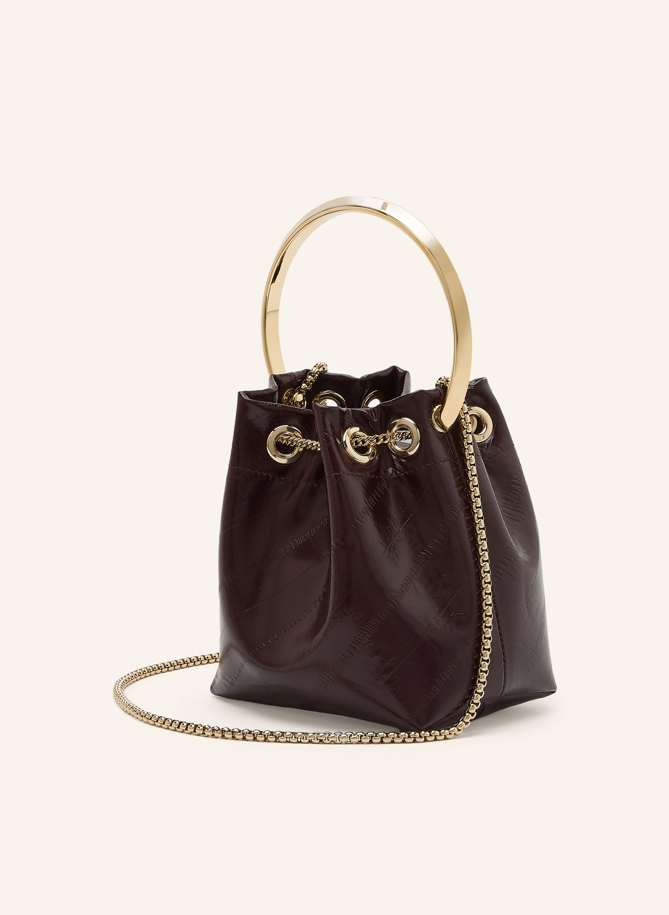 JIMMY CHOO Listonoszka BON BON MINI: CIEMNOBRĄZOWY / ZŁOTY