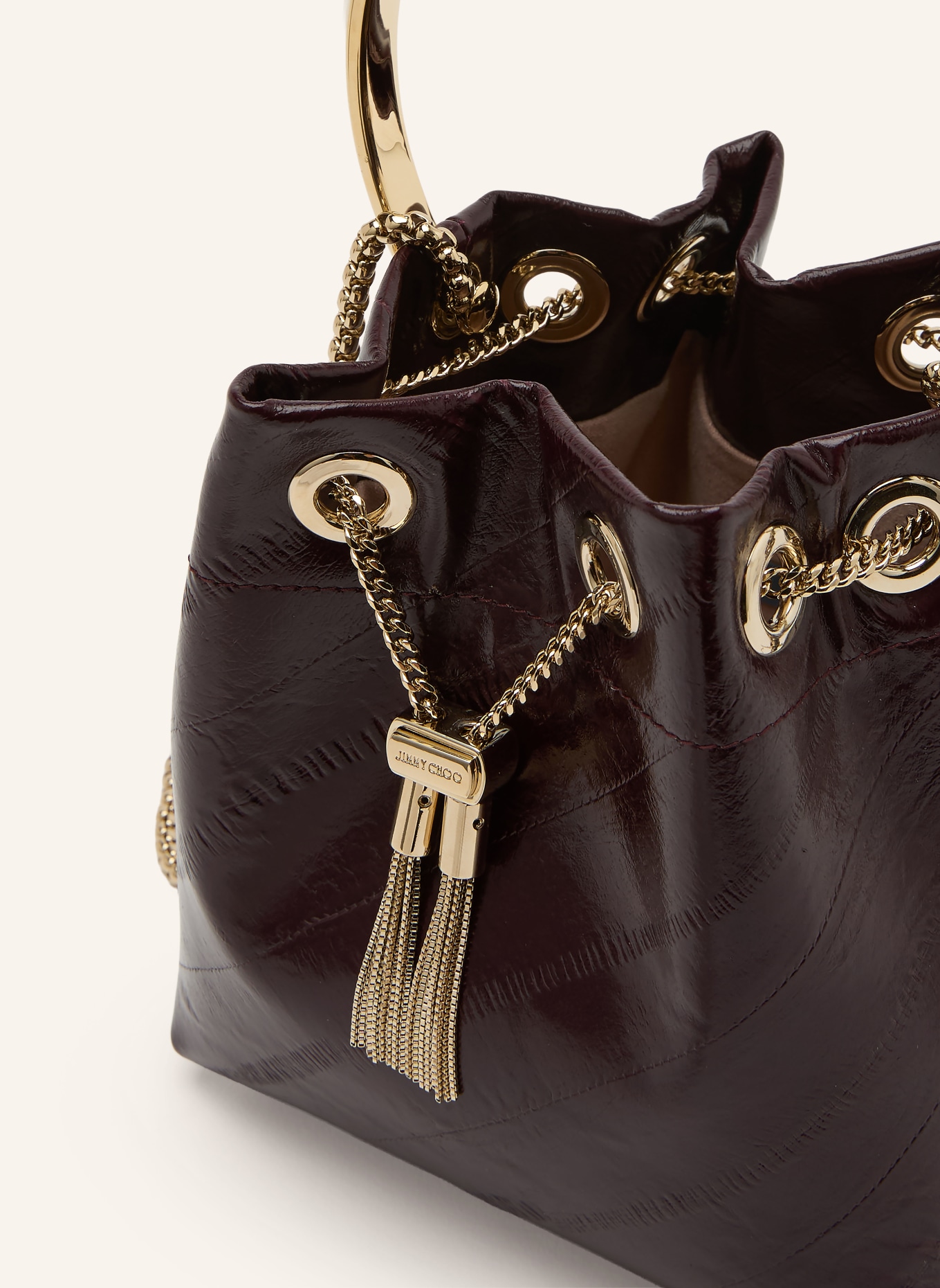 JIMMY CHOO Listonoszka BON BON MINI: CIEMNOBRĄZOWY / ZŁOTY