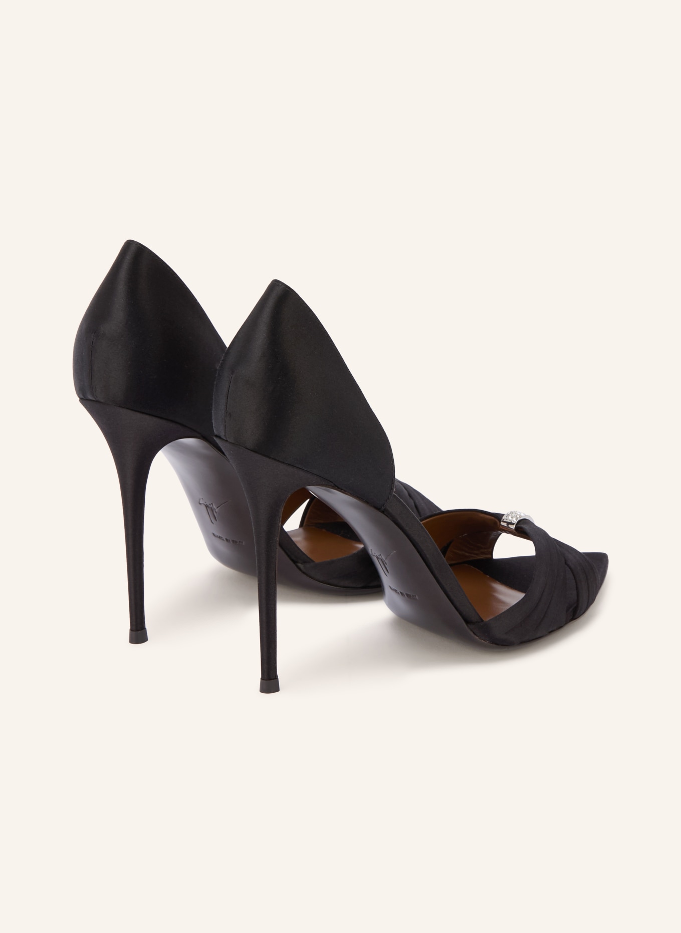 GIUSEPPE ZANOTTI DESIGN LUMIÈRE-Sandaletten met sierstenen: ZWART / ZILVER