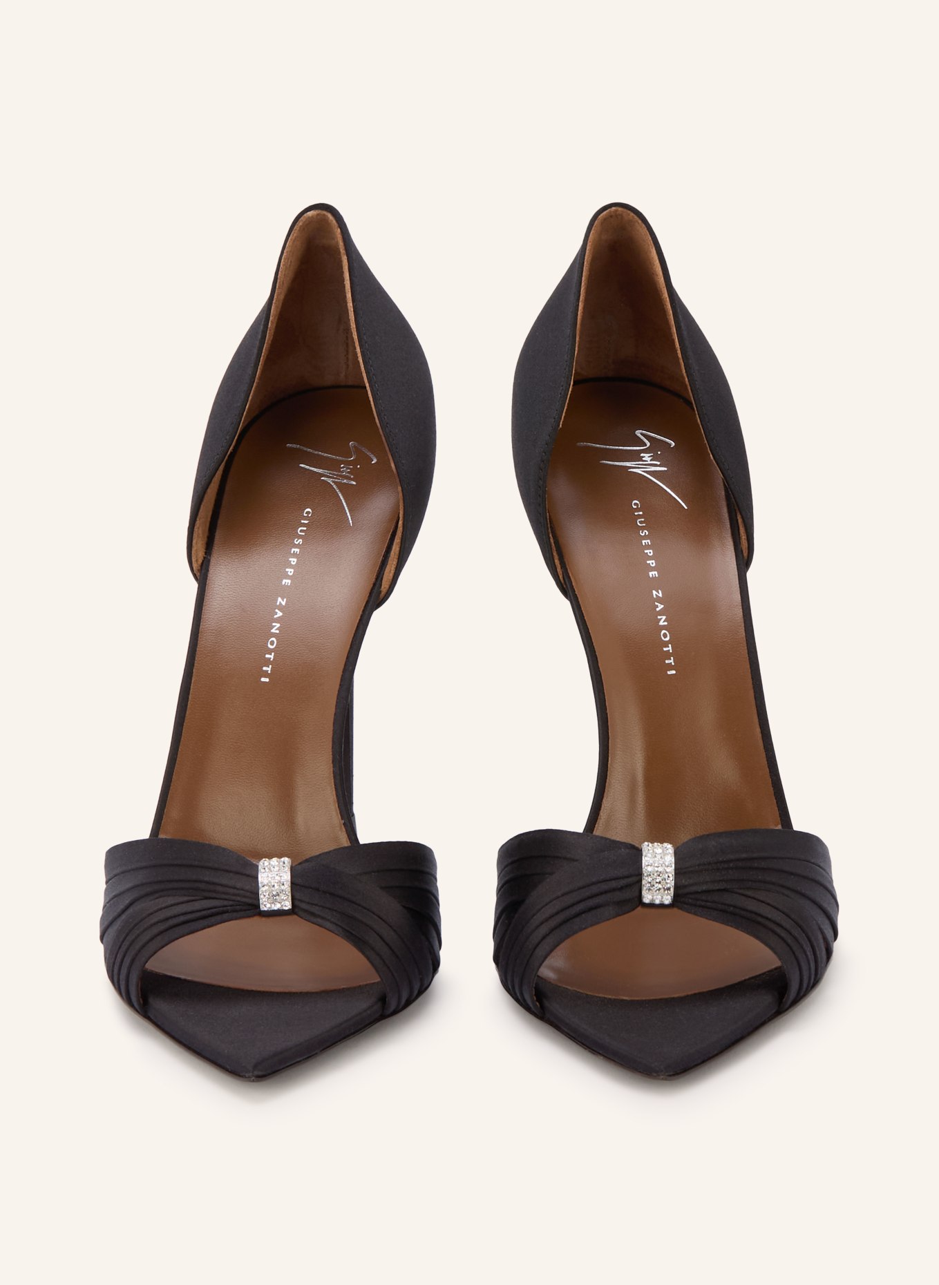 GIUSEPPE ZANOTTI DESIGN LUMIÈRE-Sandaletten met sierstenen: ZWART / ZILVER