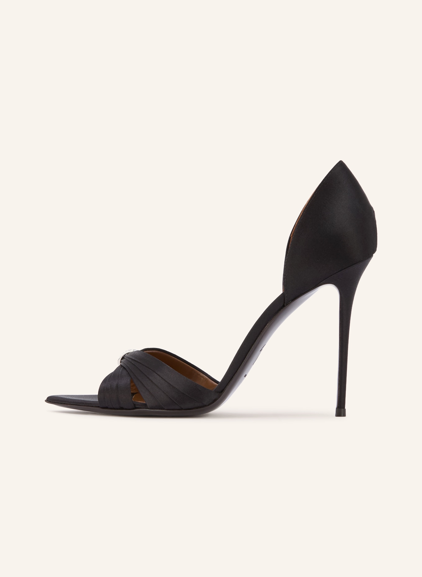 GIUSEPPE ZANOTTI DESIGN LUMIÈRE-Sandaletten met sierstenen: ZWART / ZILVER