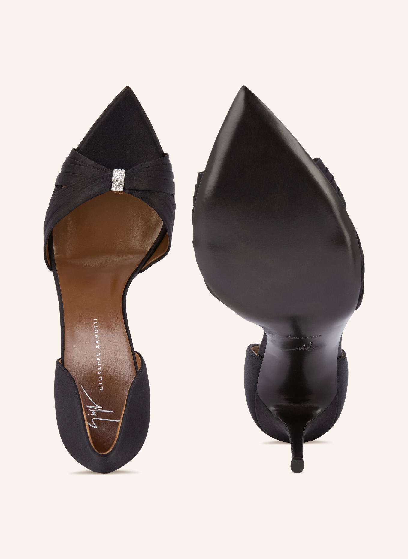 GIUSEPPE ZANOTTI DESIGN LUMIÈRE-Sandaletten met sierstenen: ZWART / ZILVER