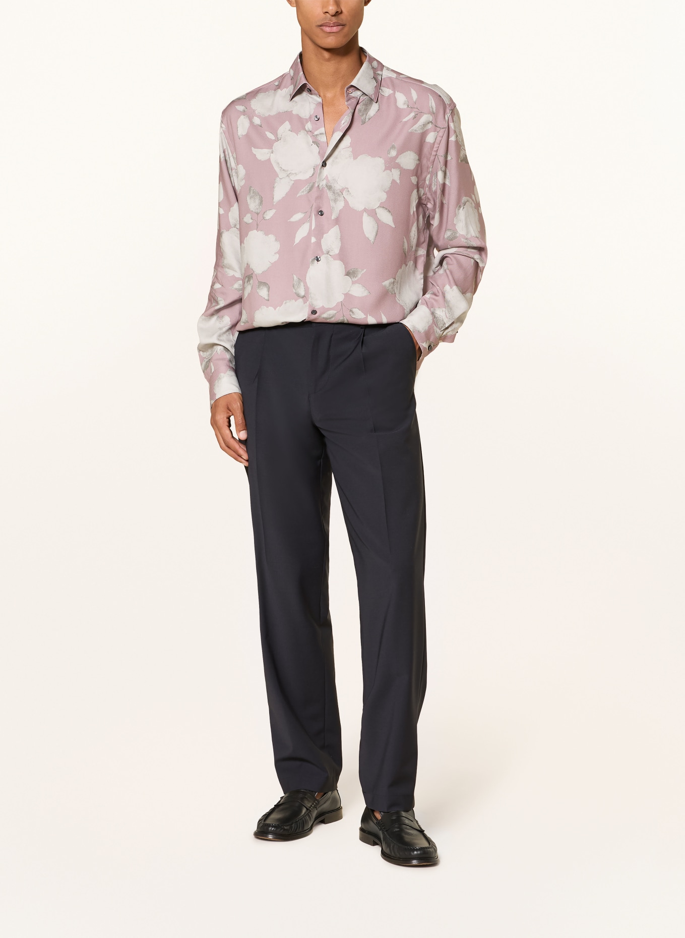 JOOP! MILES Loose Fit Shirt: DUSKY PINK / TAUPE / LIGHT GRAY