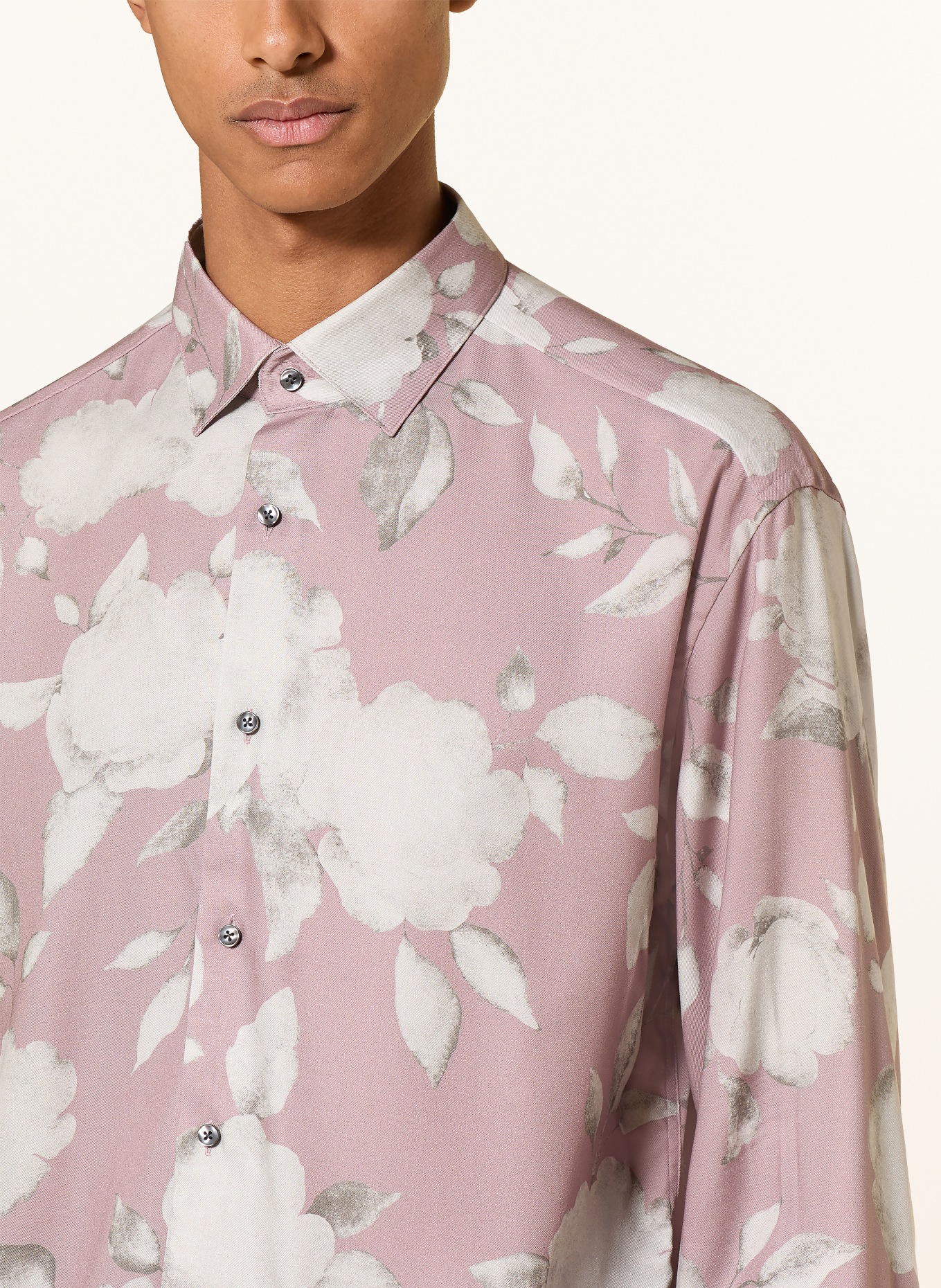 JOOP! MILES Loose Fit Shirt: DUSKY PINK / TAUPE / LIGHT GRAY