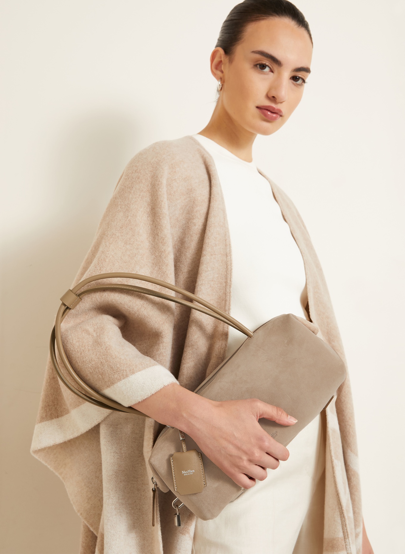 Max Mara Handväska HOLDALLSLING: LJUSBRUN
