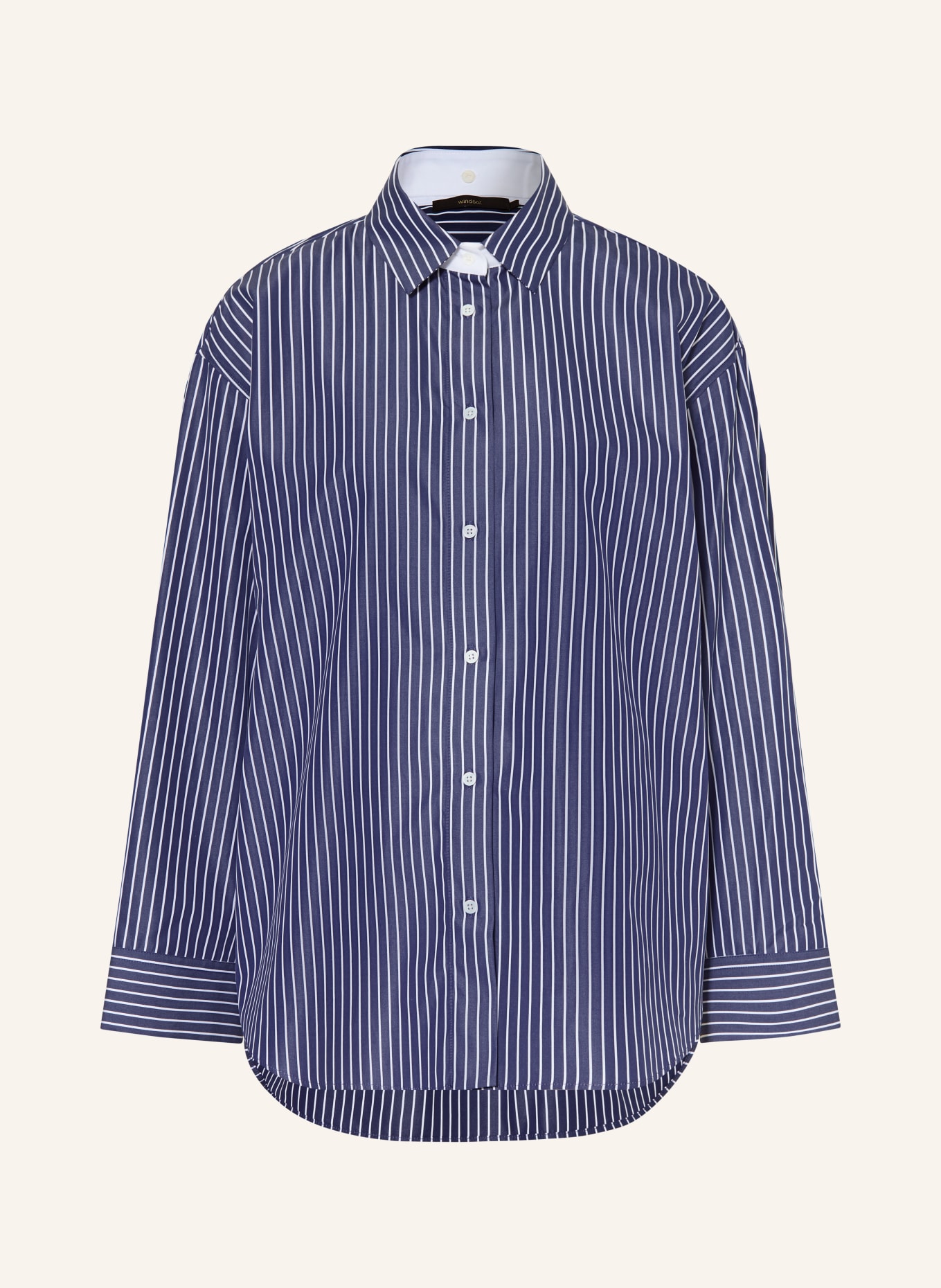 windsor. Overhemdblouse: DONKERBLAUW / WIT
