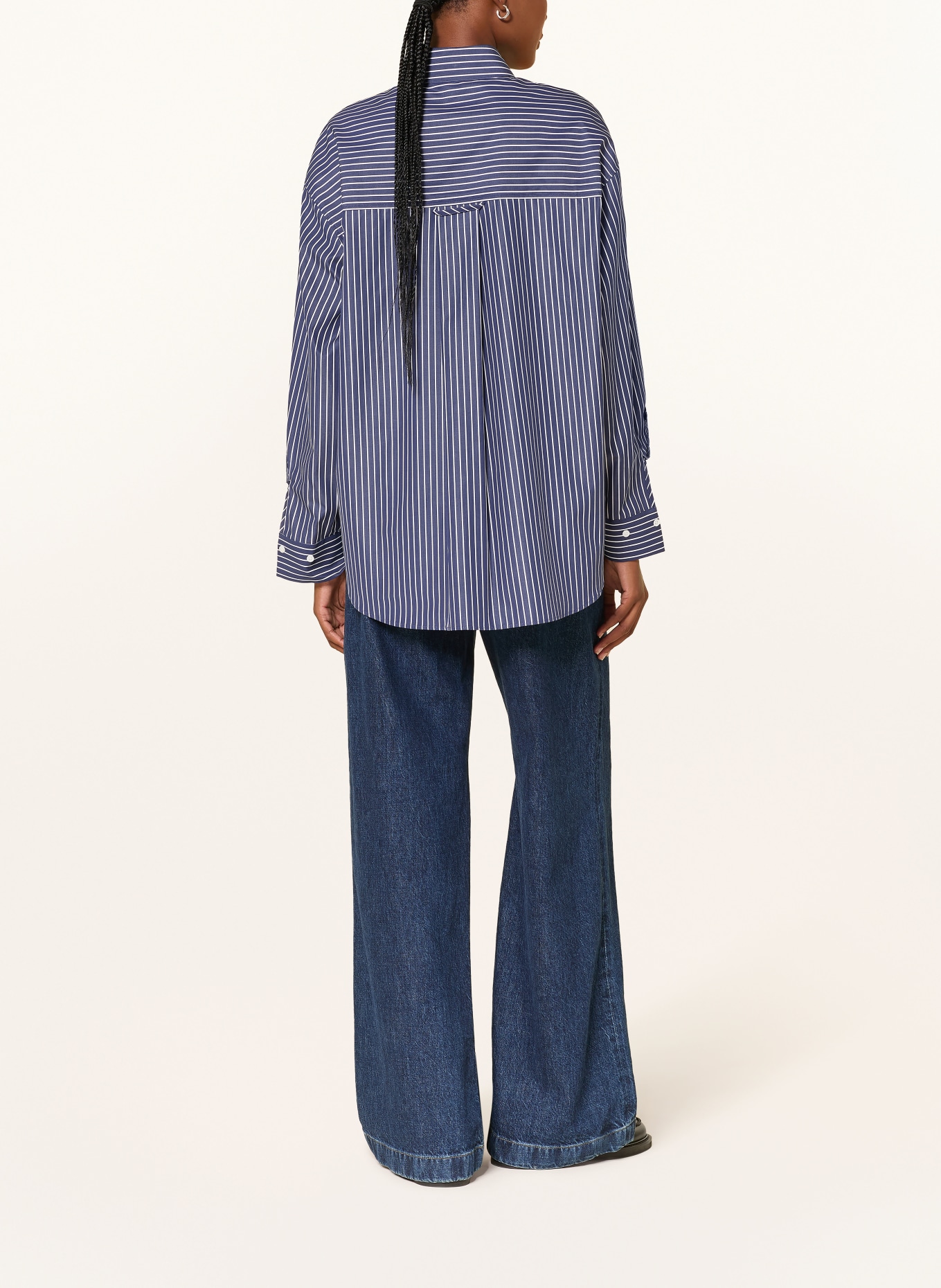 windsor. Overhemdblouse: DONKERBLAUW / WIT