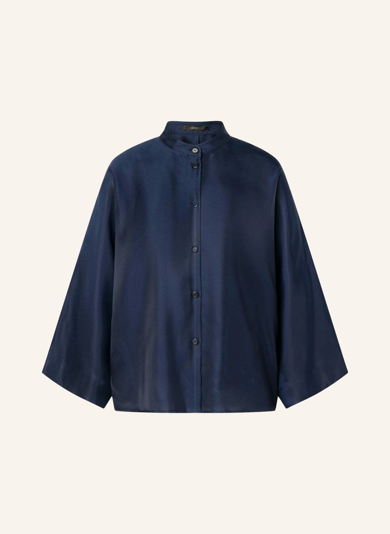 windsor. Satijnen blouse met zijde: DONKERBLAUW