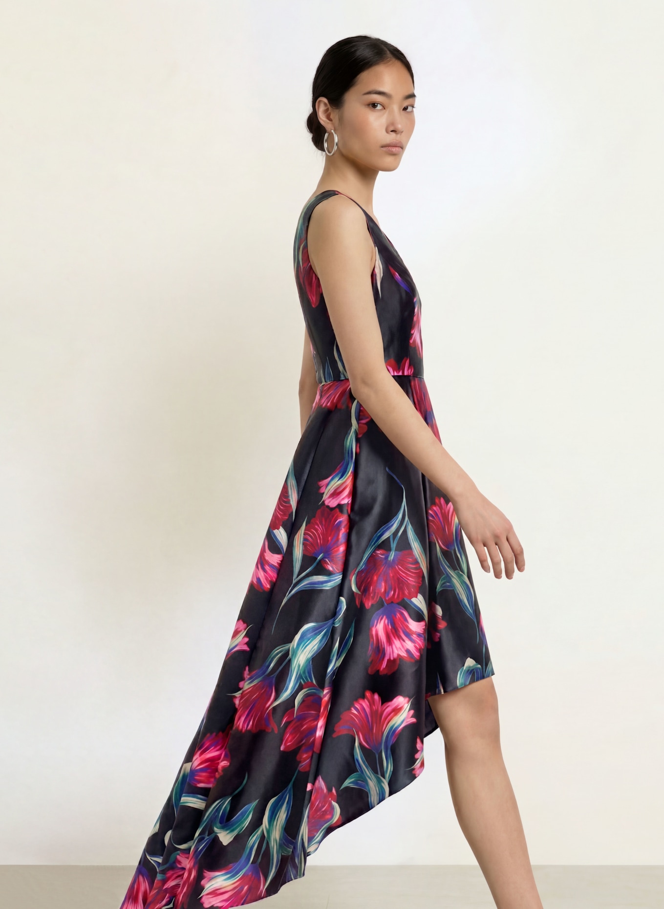 ADRIANNA PAPELL Avondjurk: ZWART / FUCHSIA / GROEN