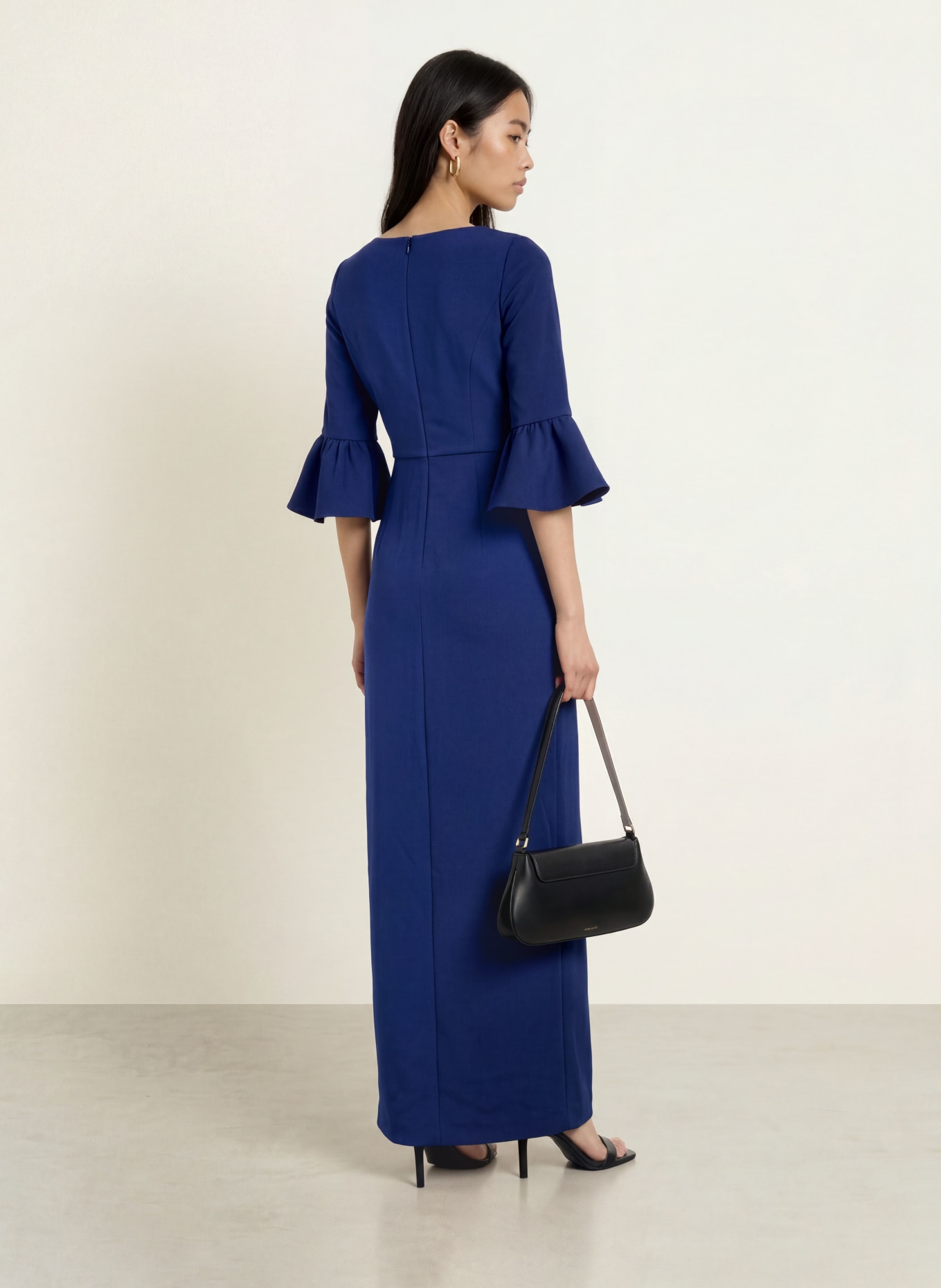 ADRIANNA PAPELL Abendkleid mit Rüschen: DUNKELBLAU