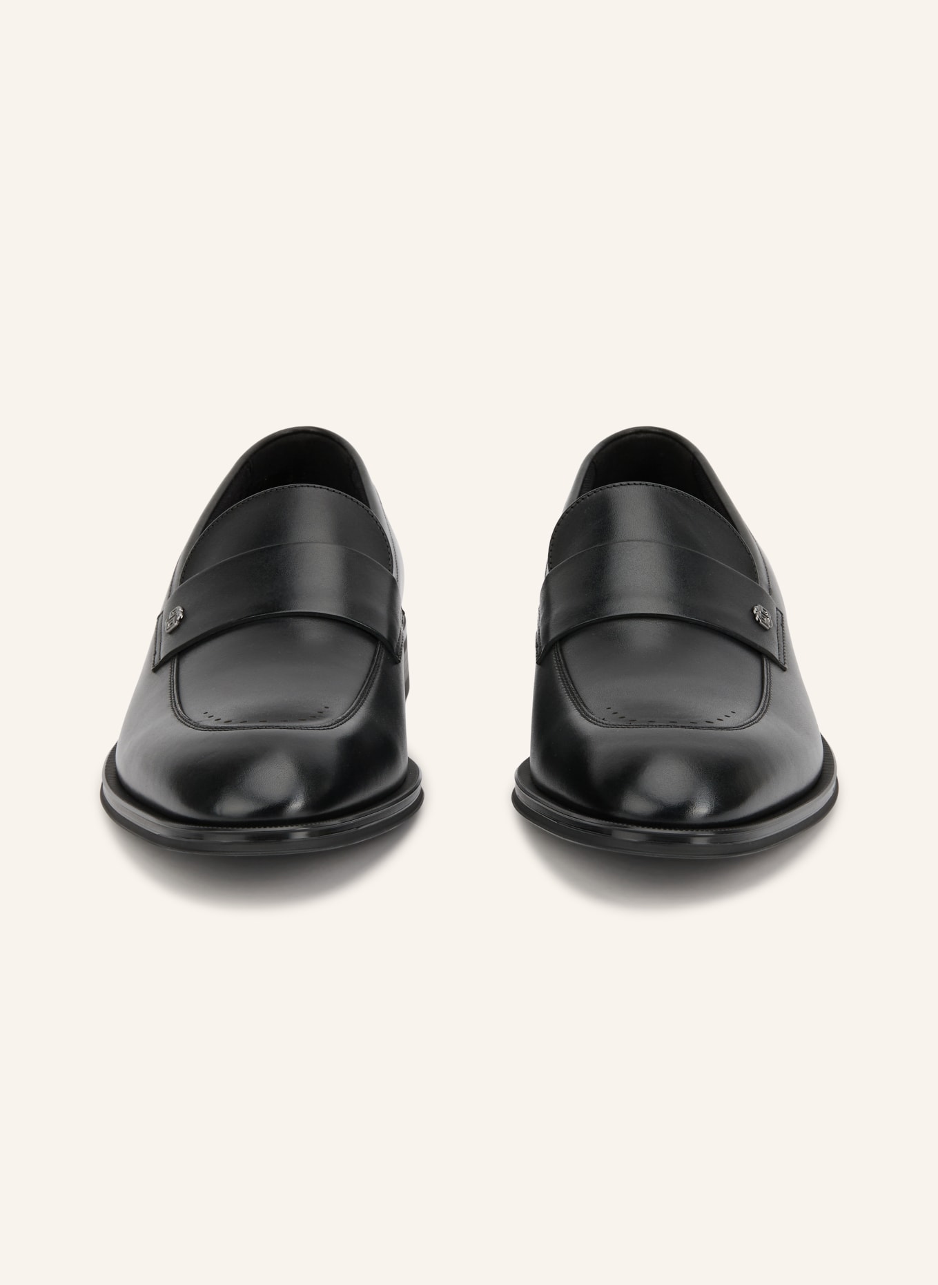 BOSS DERREK Loafers: BLACK / SILVER