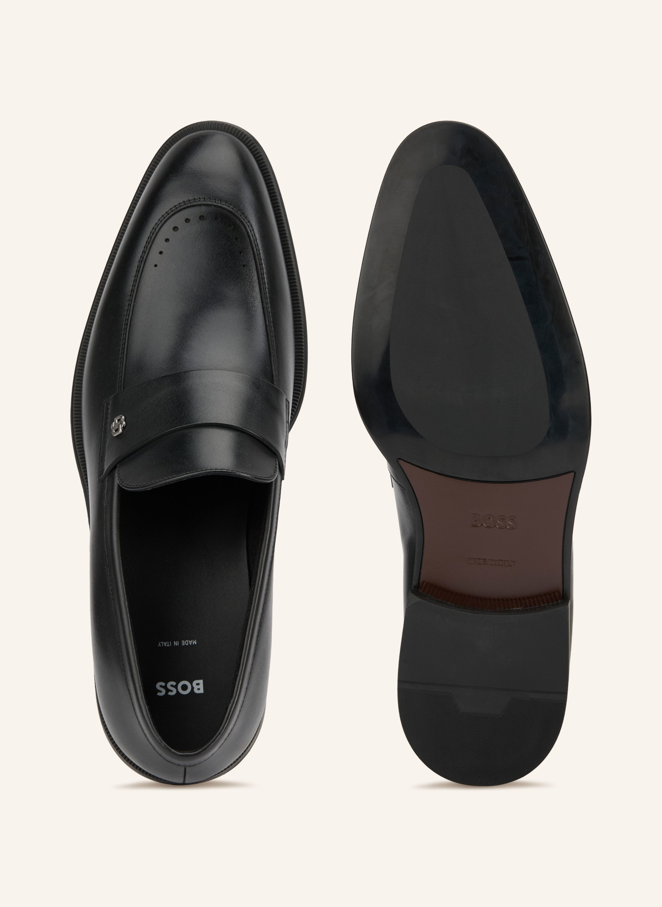 BOSS DERREK Loafers: BLACK / SILVER