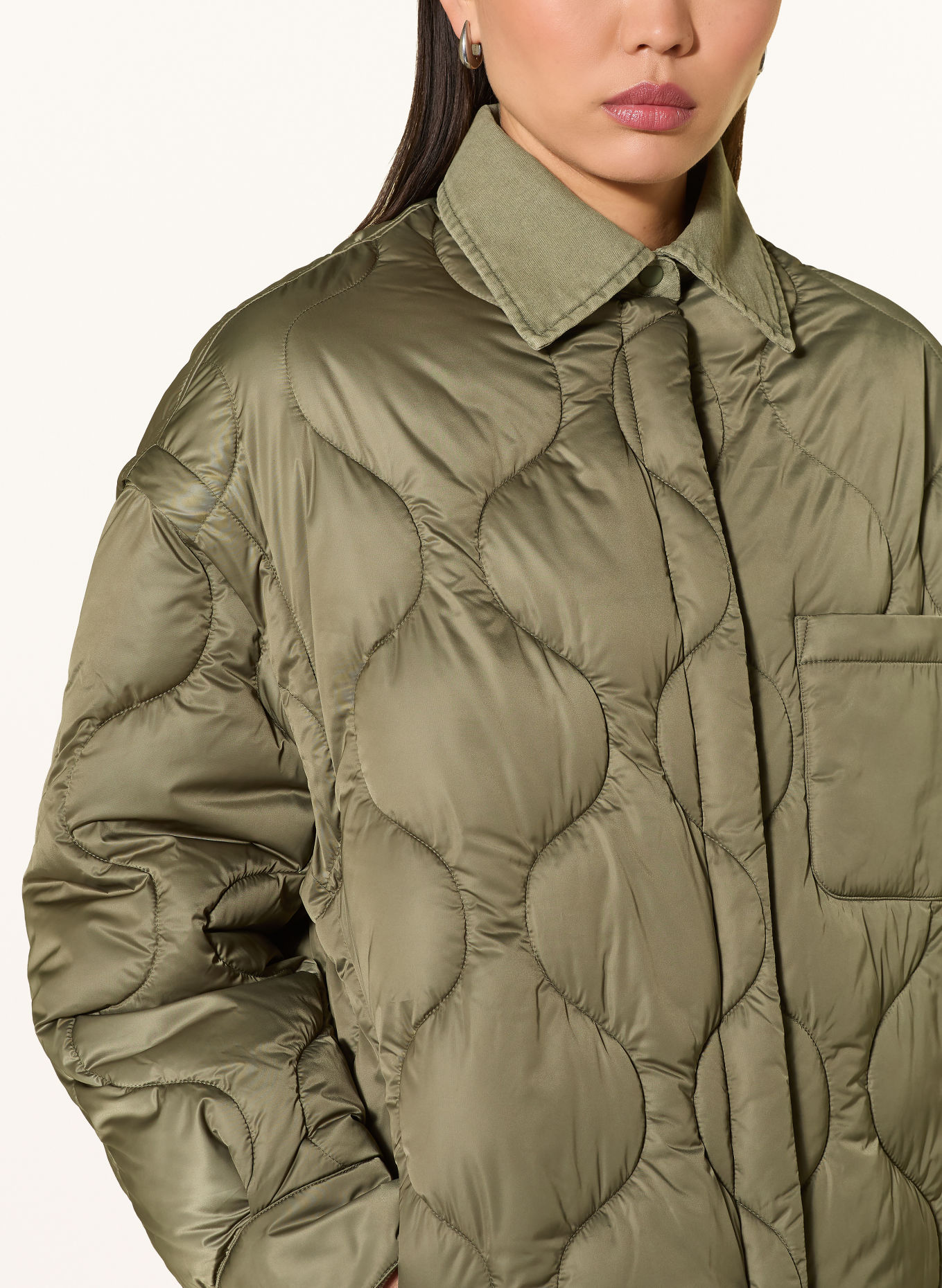 MAX & Co. Steppjacke GIUGNO mit abnehmbaren Ärmeln: OLIV