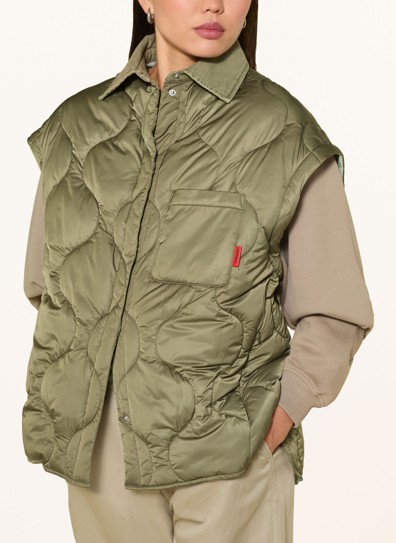MAX & Co. Steppjacke GIUGNO mit abnehmbaren Ärmeln: OLIV