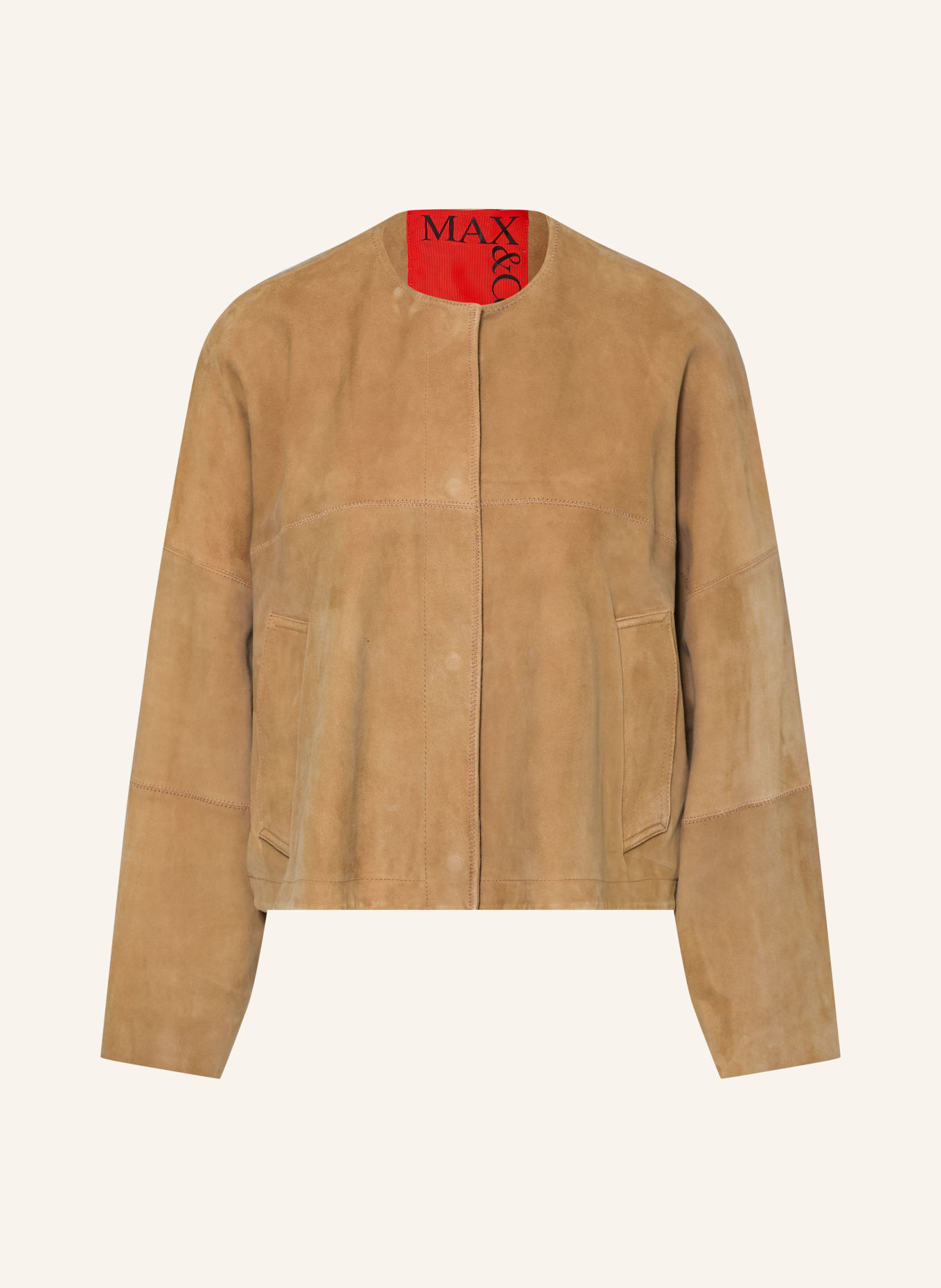 MAX & Co. Lederjacke CURVA: CAMEL