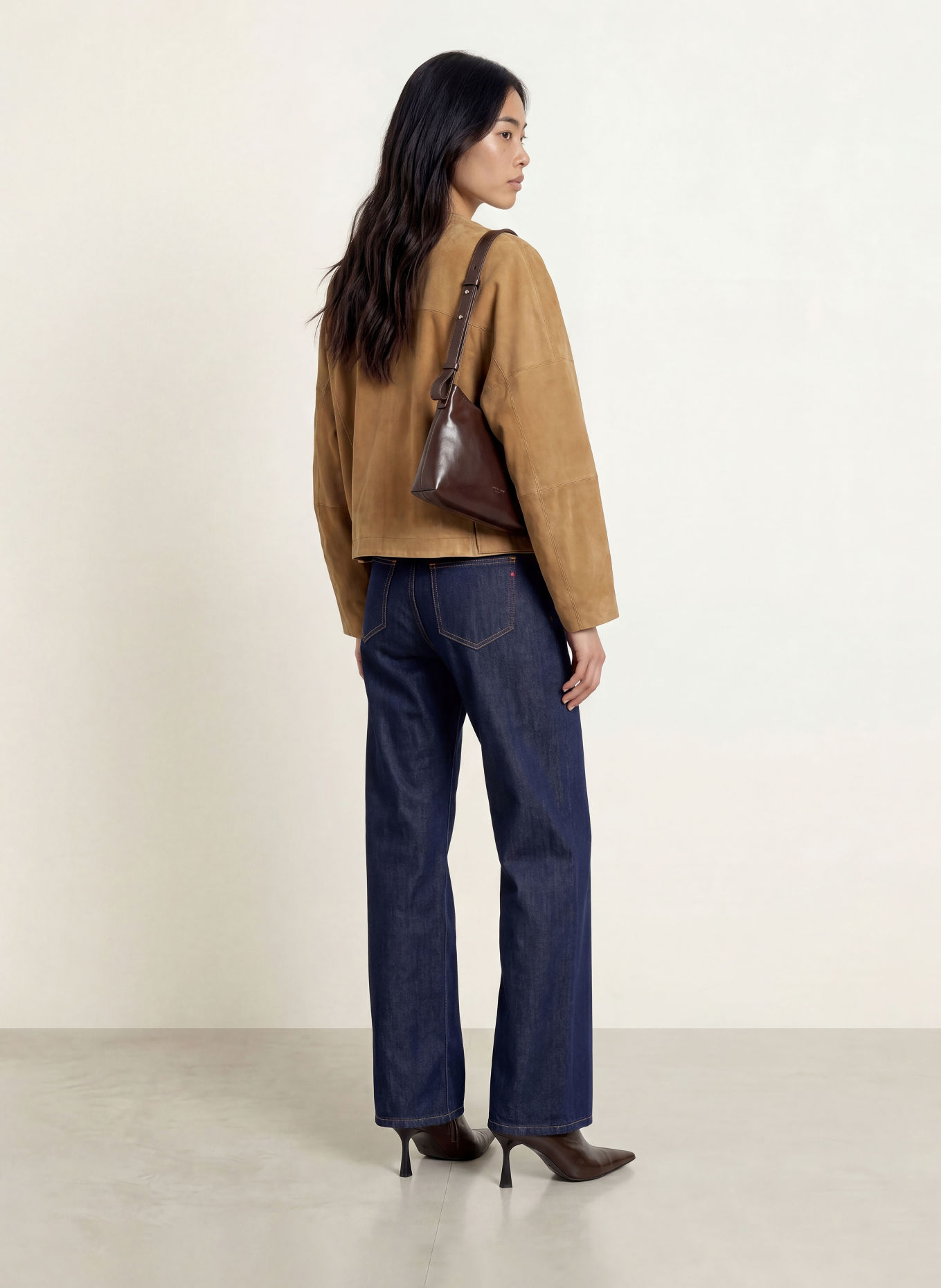 MAX & Co. Lederjacke CURVA: CAMEL