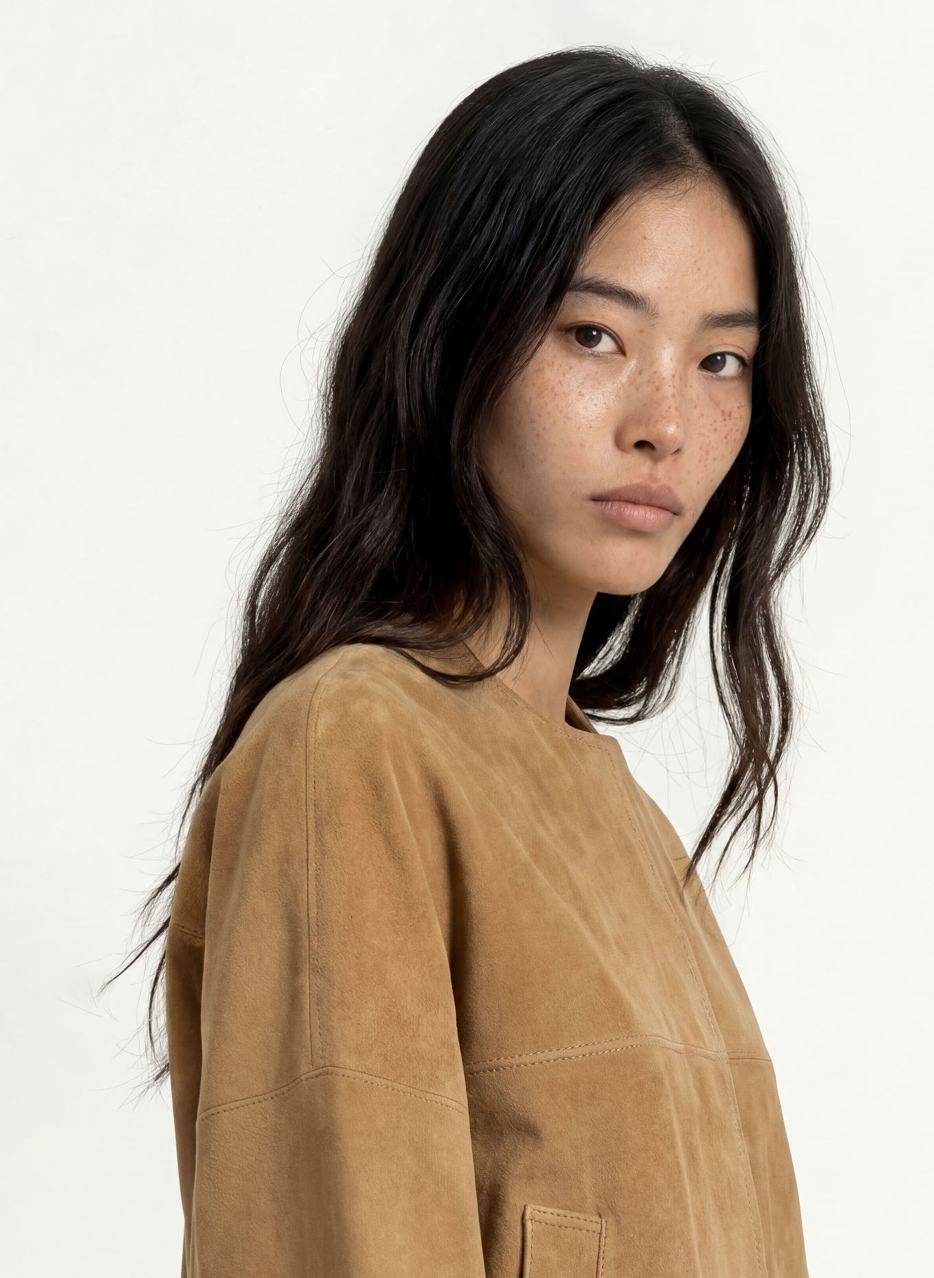 MAX & Co. Lederjacke CURVA: CAMEL